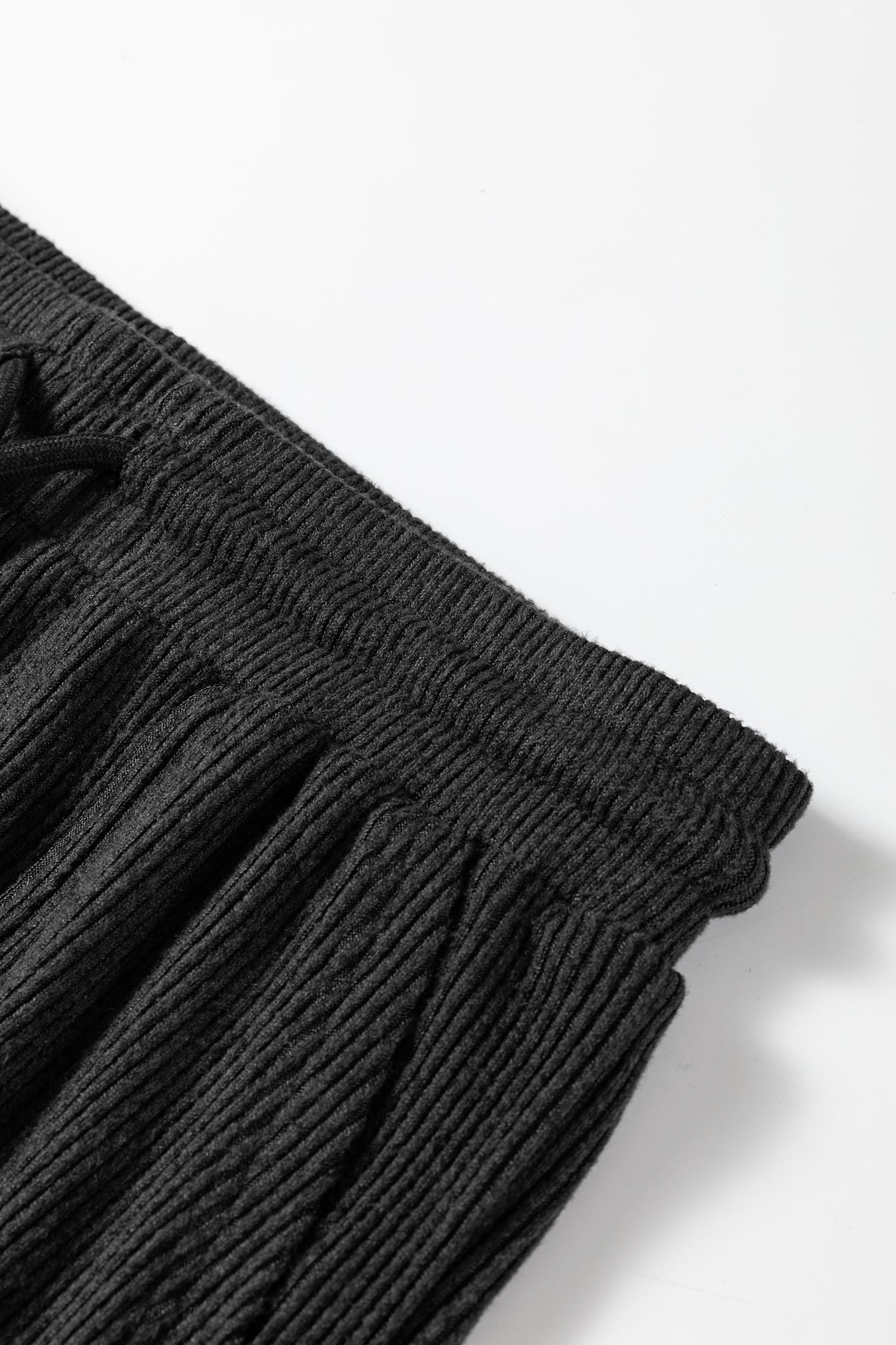 Black Ribbed Active Jogger Pants