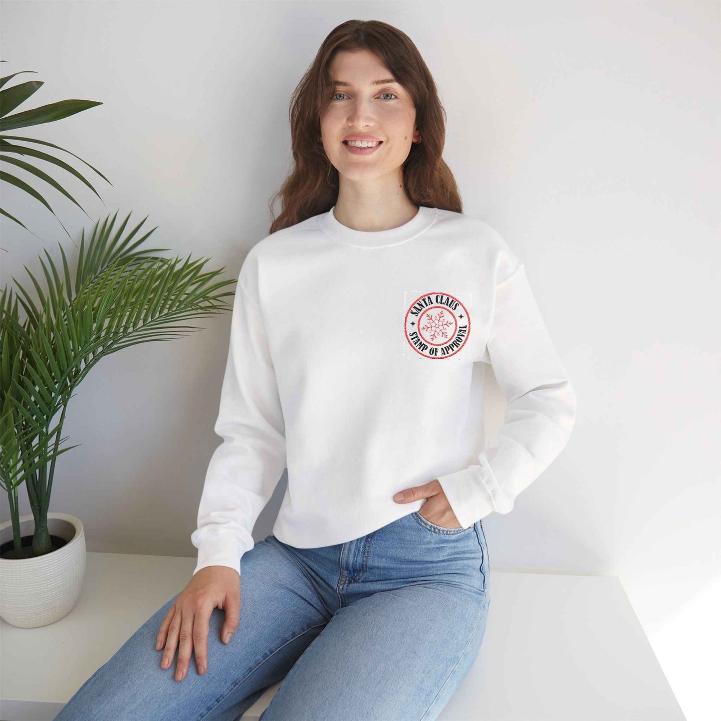 Embroidered Christmas Stamp Sweatshirt for Adults