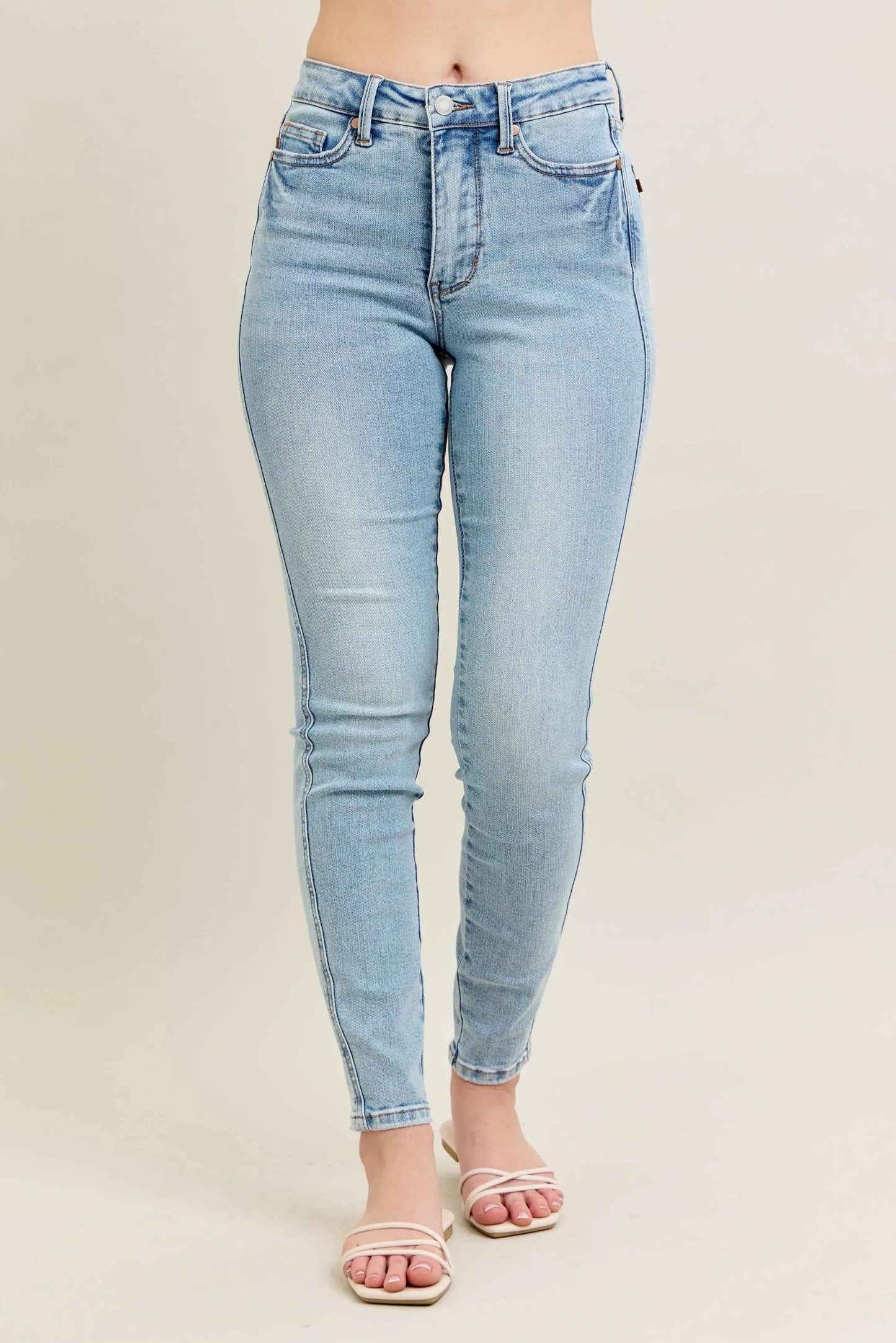 Judy Blue Full Size Mr Tummy Control Vintage Wash Skinny Jeans Plus Size