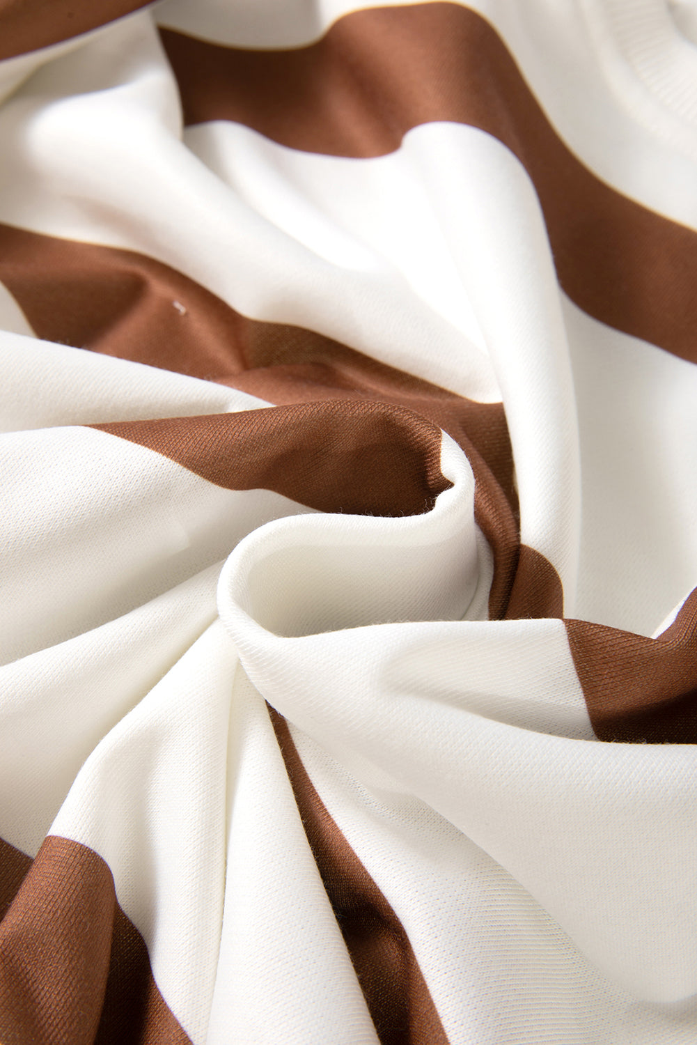 Light French Beige Striped Drop Shoulder Pullover and Joggers Set - The Eggy's store