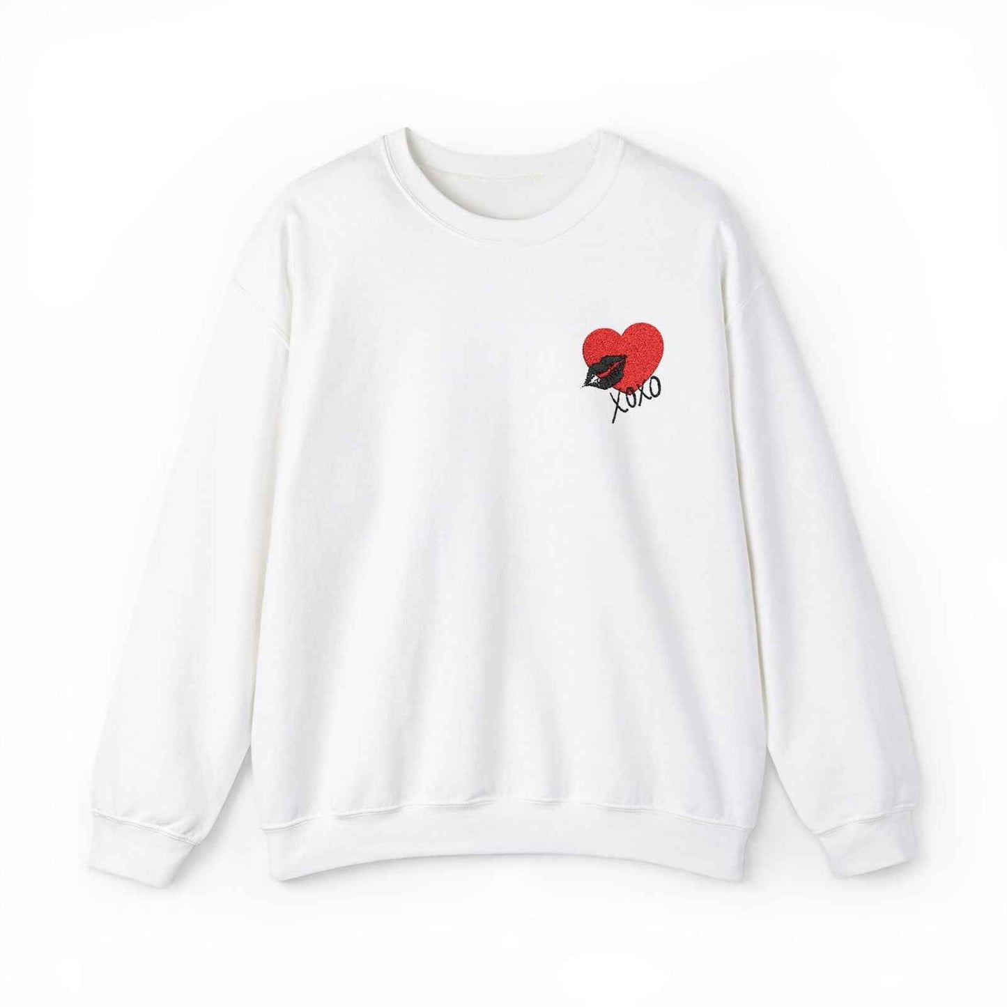 Adult Embroidered Heart Crewneck Sweatshirt