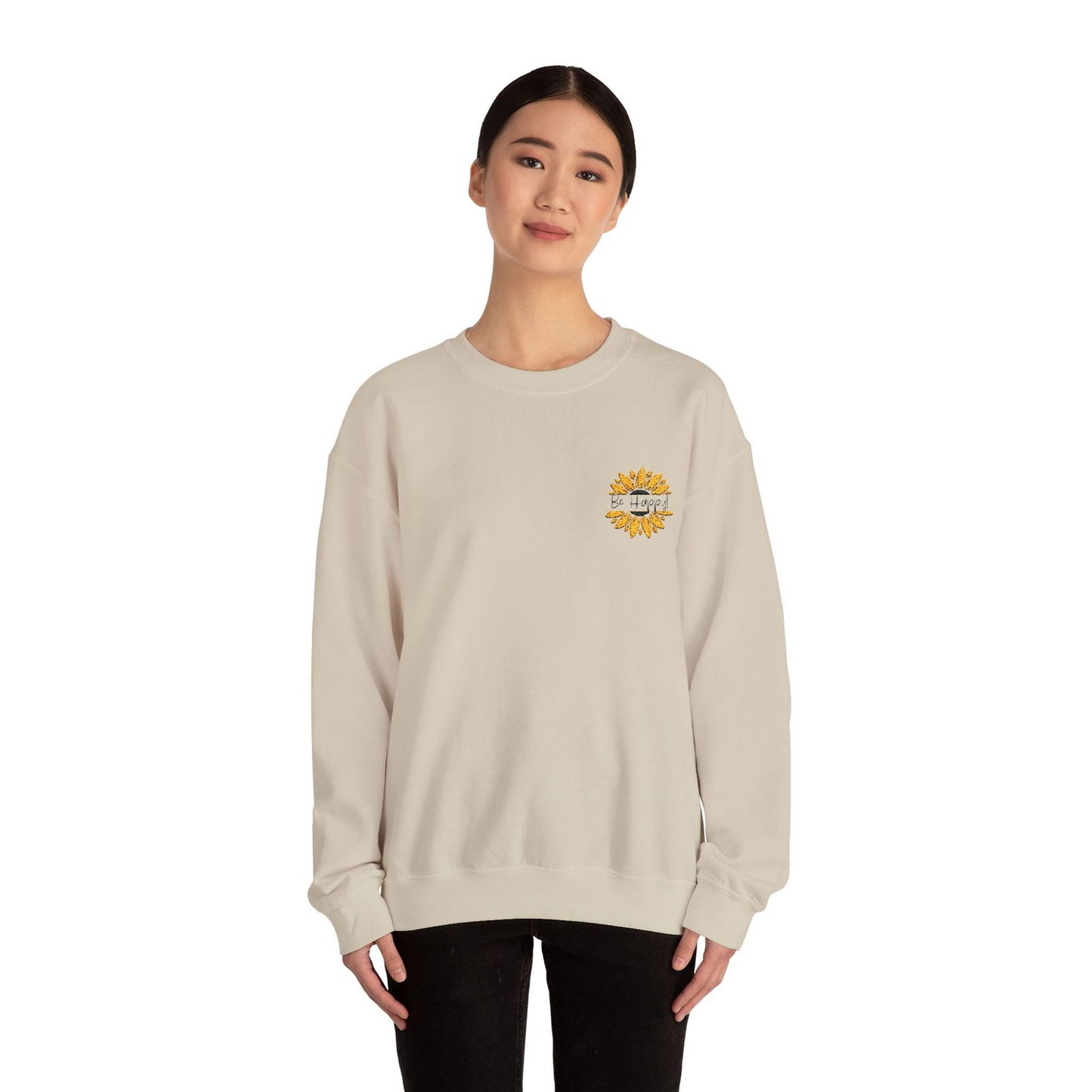 Be Happy: Adult Sweatshirt - The Eggy's store