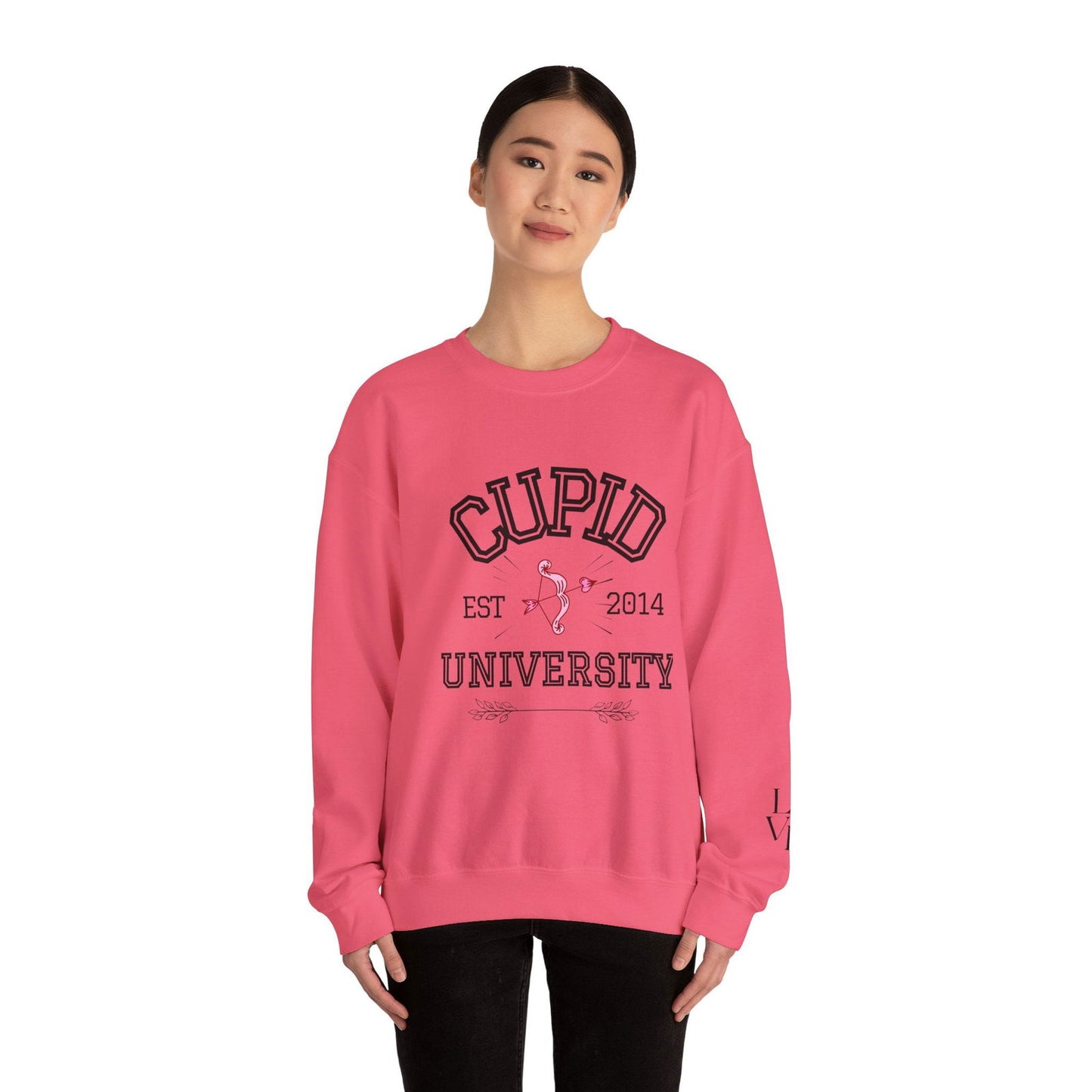 Crewneck Sweatshirt Cupid University Womens Long Sleeve Multiple Colors - The Eggy's store