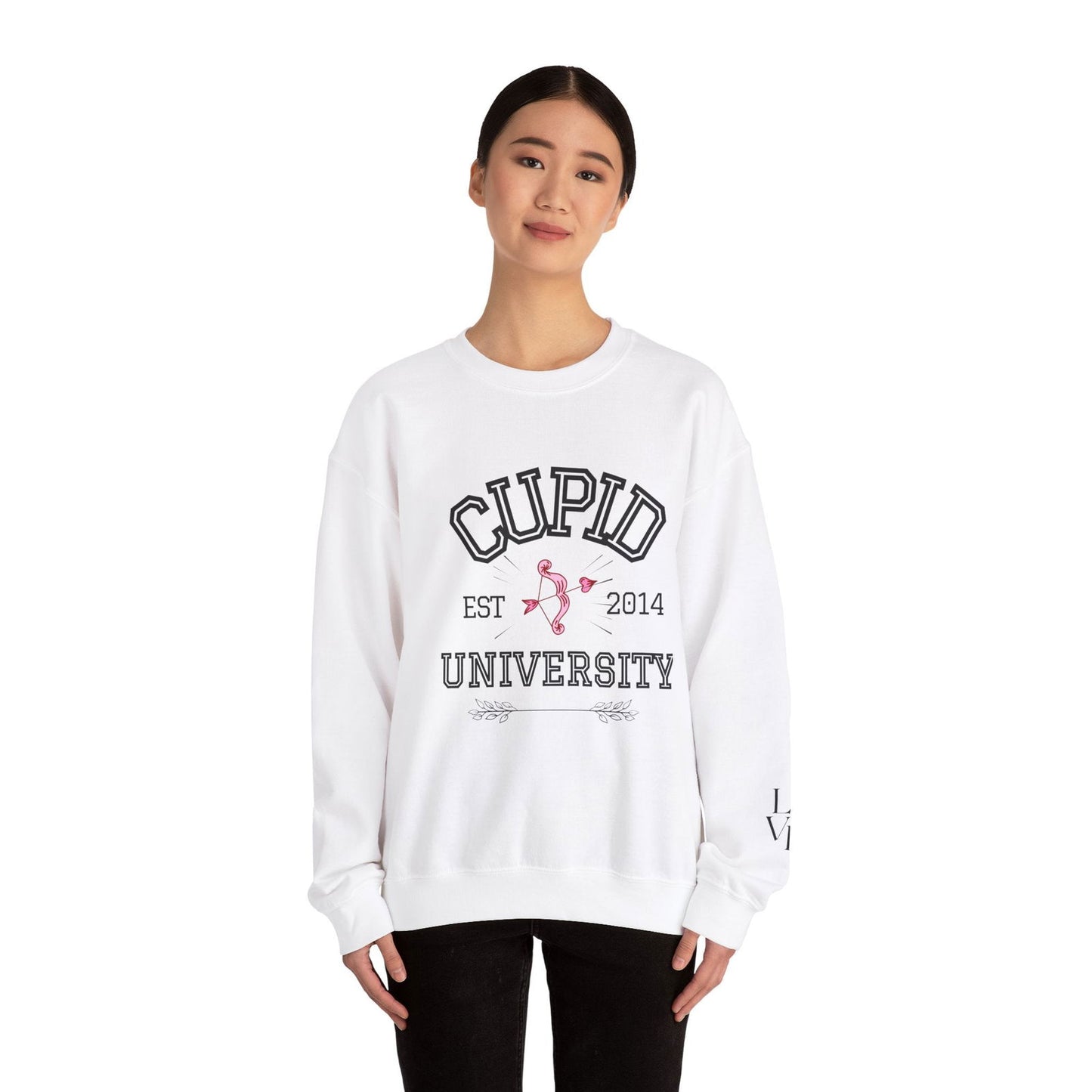 Crewneck Sweatshirt Cupid University Womens Long Sleeve Multiple Colors - The Eggy's store