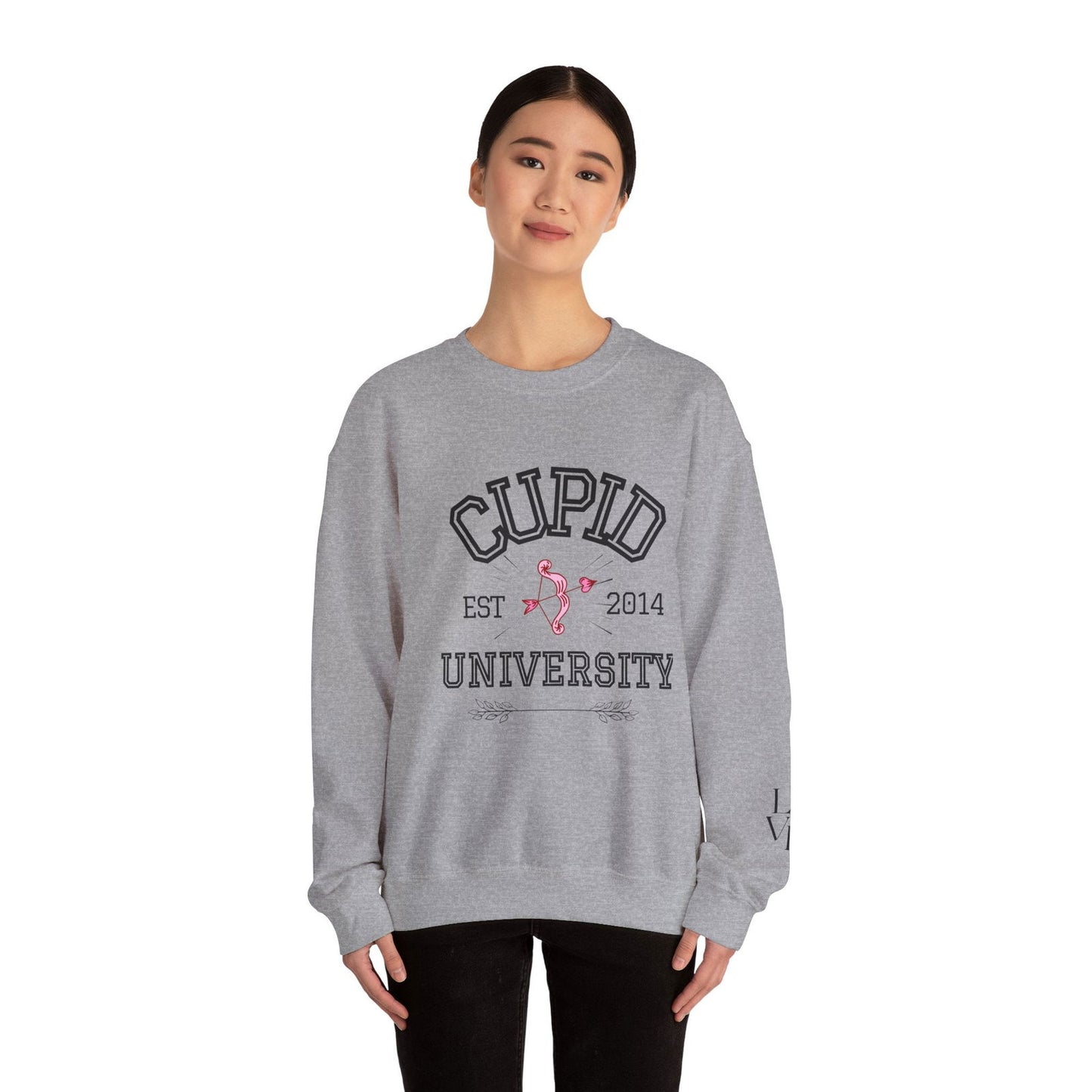 Crewneck Sweatshirt Cupid University Womens Long Sleeve Multiple Colors - The Eggy's store