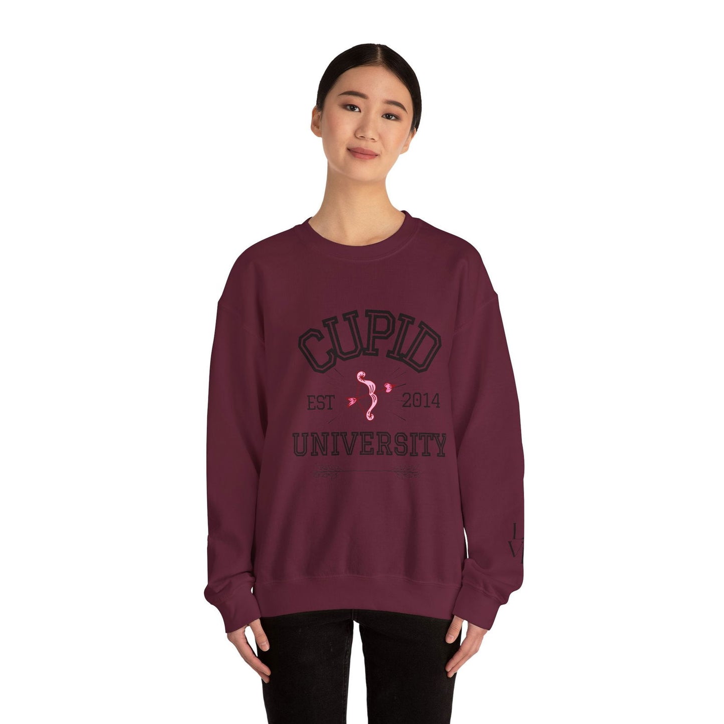 Crewneck Sweatshirt Cupid University Womens Long Sleeve Multiple Colors - The Eggy's store