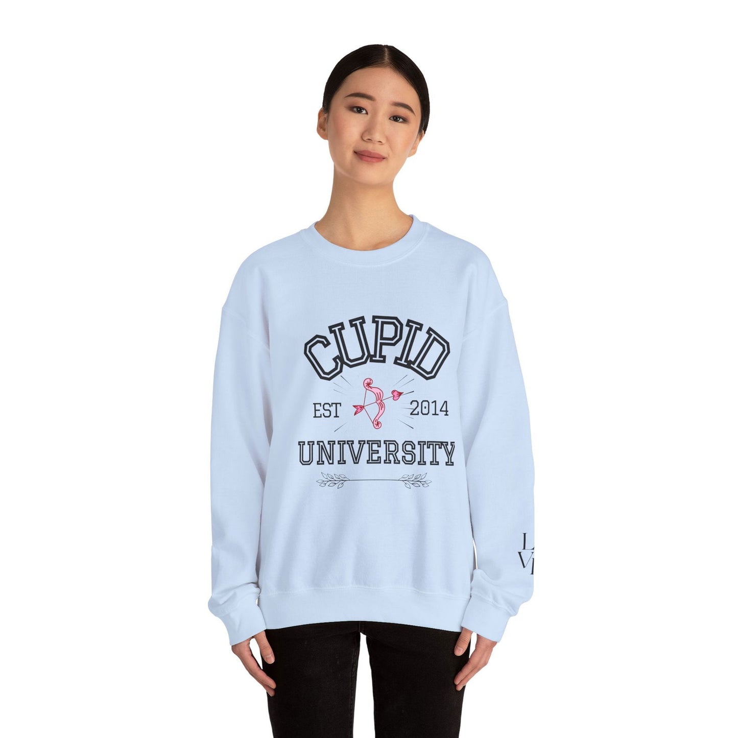 Crewneck Sweatshirt Cupid University Womens Long Sleeve Multiple Colors - The Eggy's store