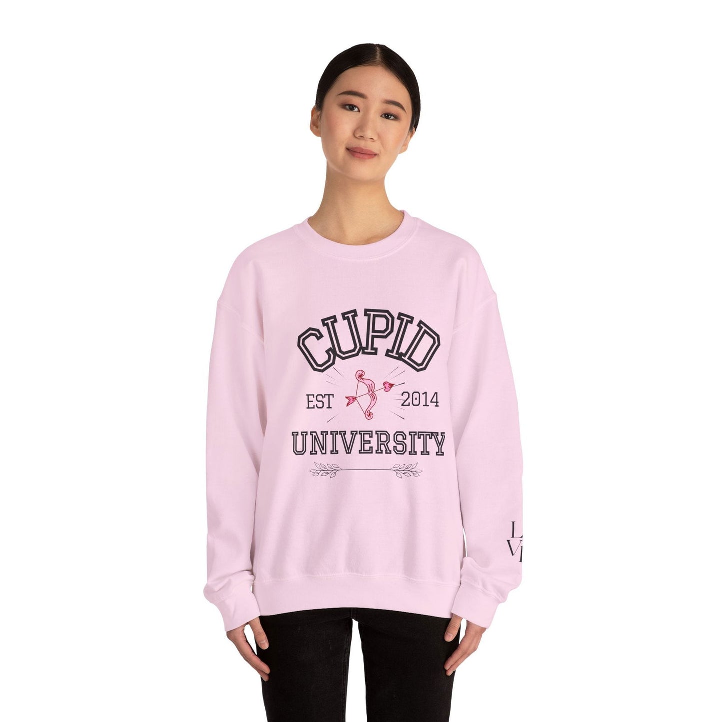 Crewneck Sweatshirt Cupid University Womens Long Sleeve Multiple Colors - The Eggy's store