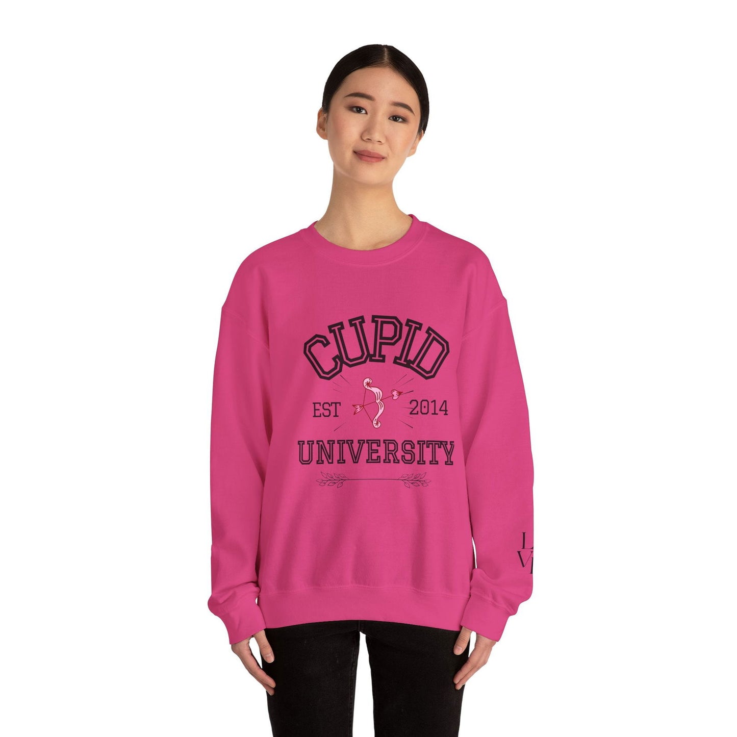 Crewneck Sweatshirt Cupid University Womens Long Sleeve Multiple Colors - The Eggy's store