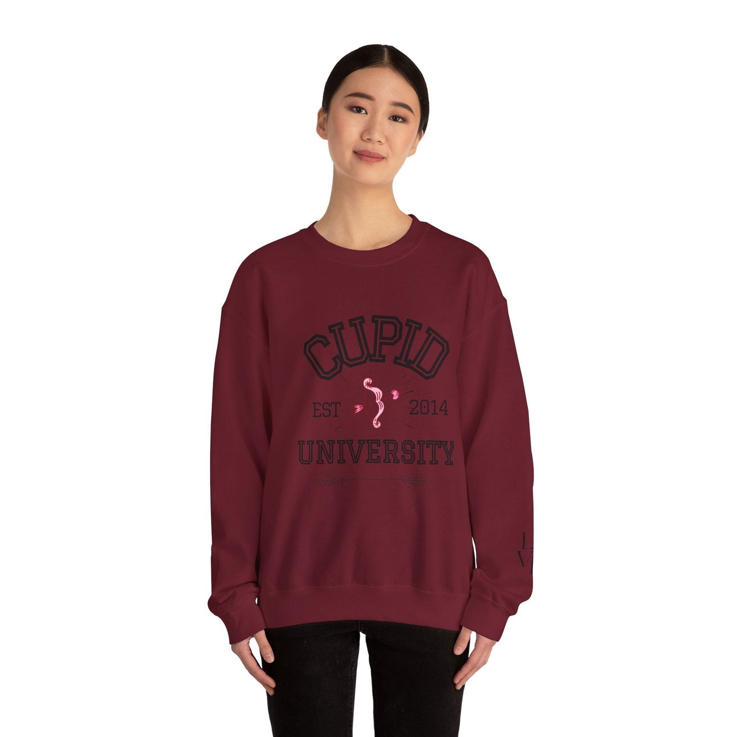 Crewneck Sweatshirt Cupid University Womens Long Sleeve Multiple Colors - The Eggy's store