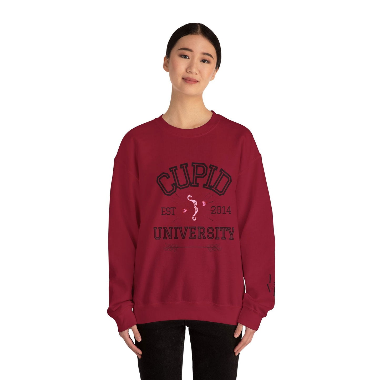 Crewneck Sweatshirt Cupid University Womens Long Sleeve Multiple Colors - The Eggy's store