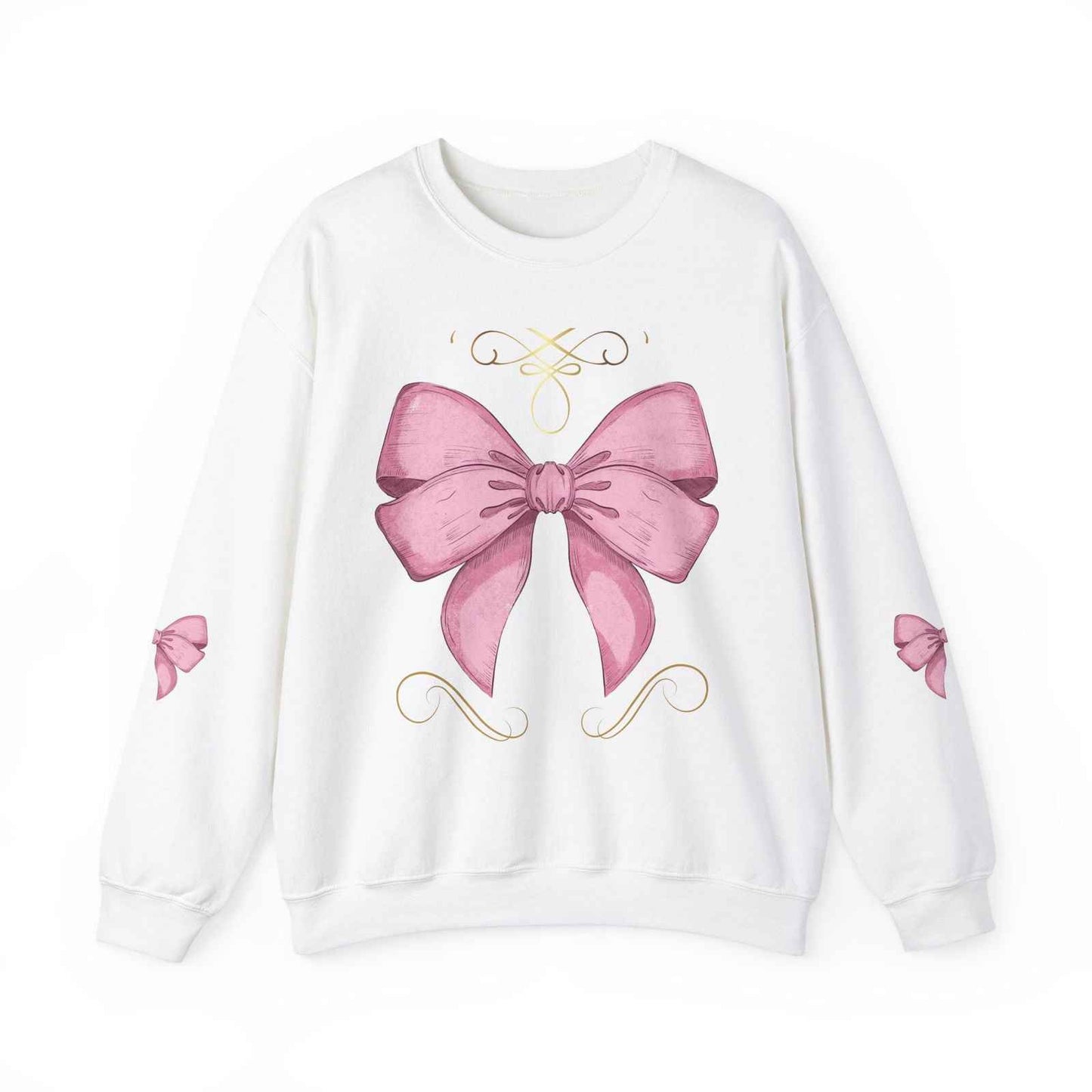 Cute Pink Bow Adult Sweatshirt Crewneck Women's Top