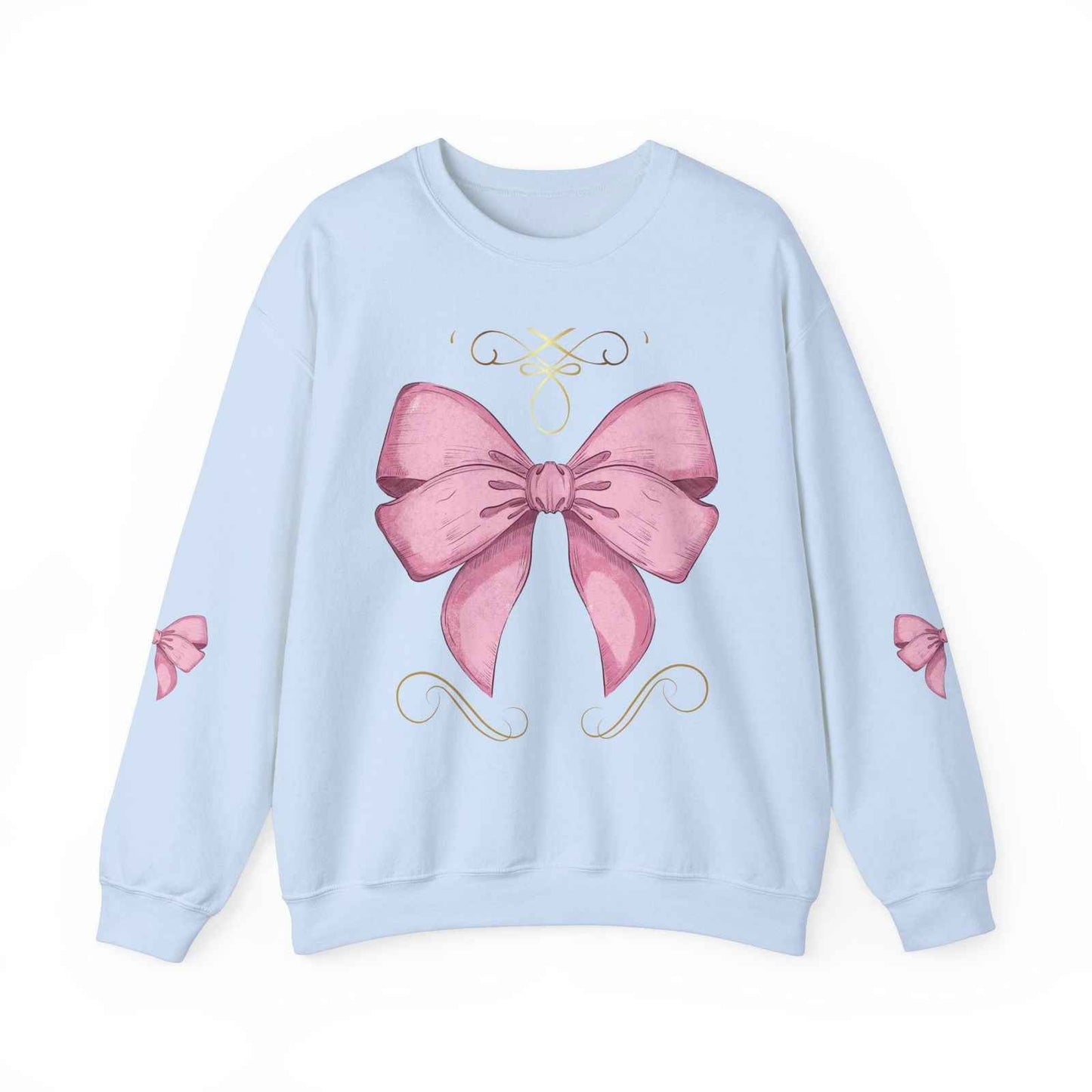 Cute Pink Bow Adult Sweatshirt Crewneck Women's Top