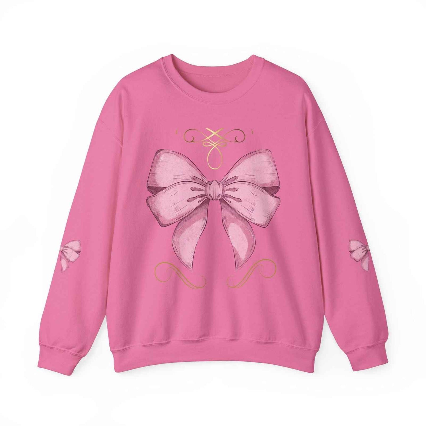 Cute Pink Bow Adult Sweatshirt Crewneck Women's Top