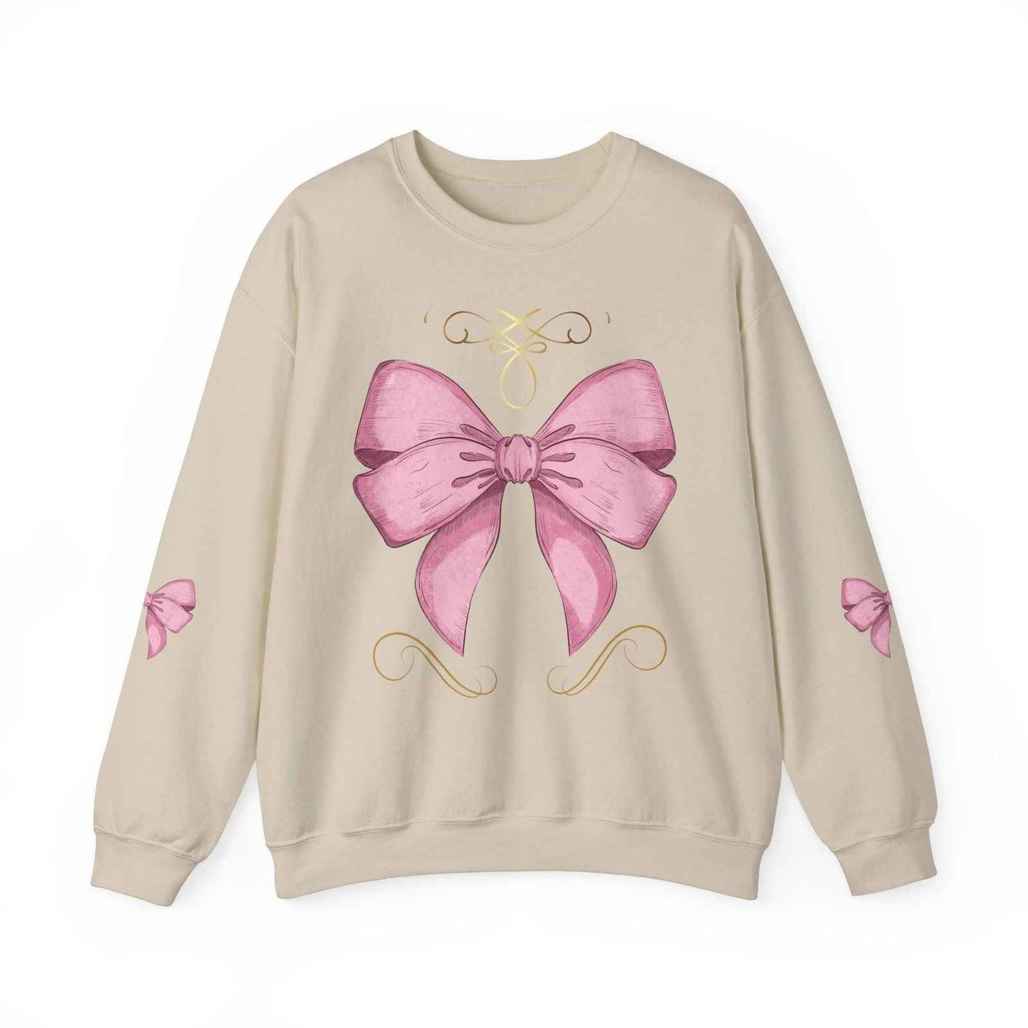Cute Pink Bow Adult Sweatshirt Crewneck Women's Top