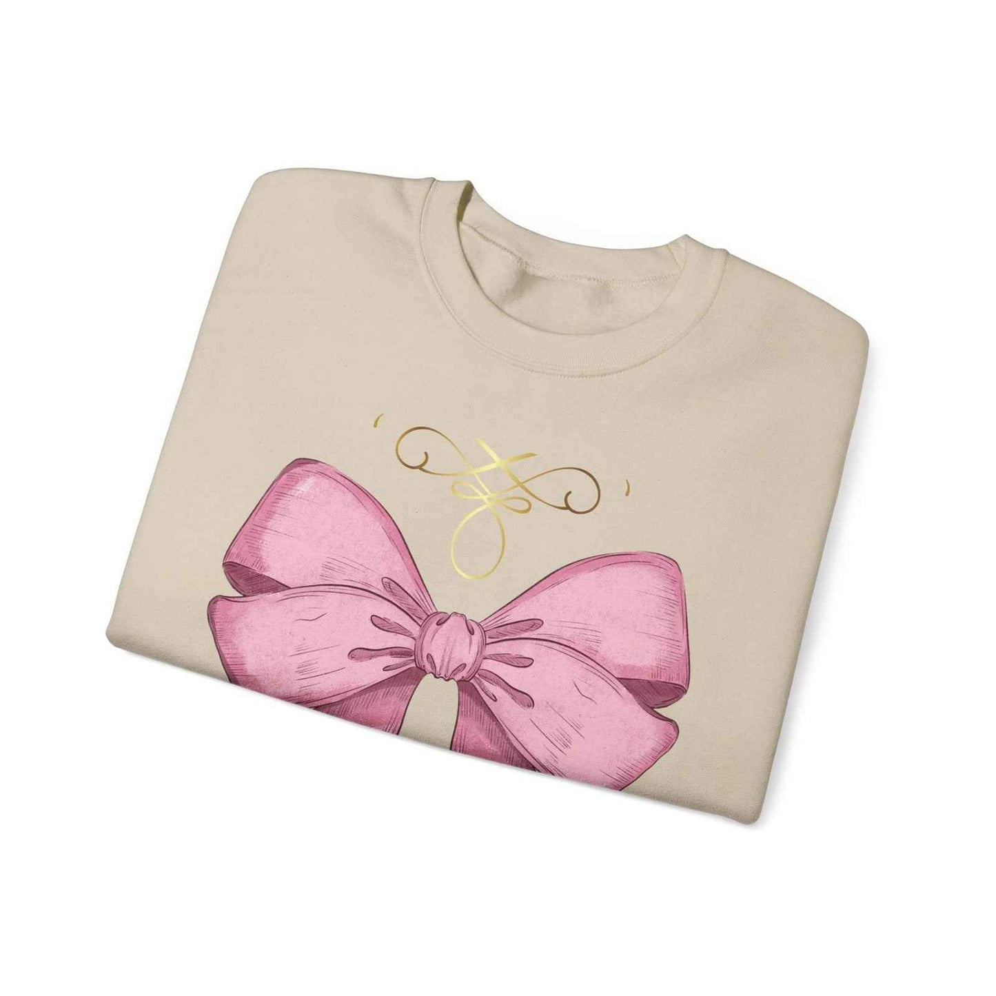 Cute Pink Bow Adult Sweatshirt Crewneck Women's Top