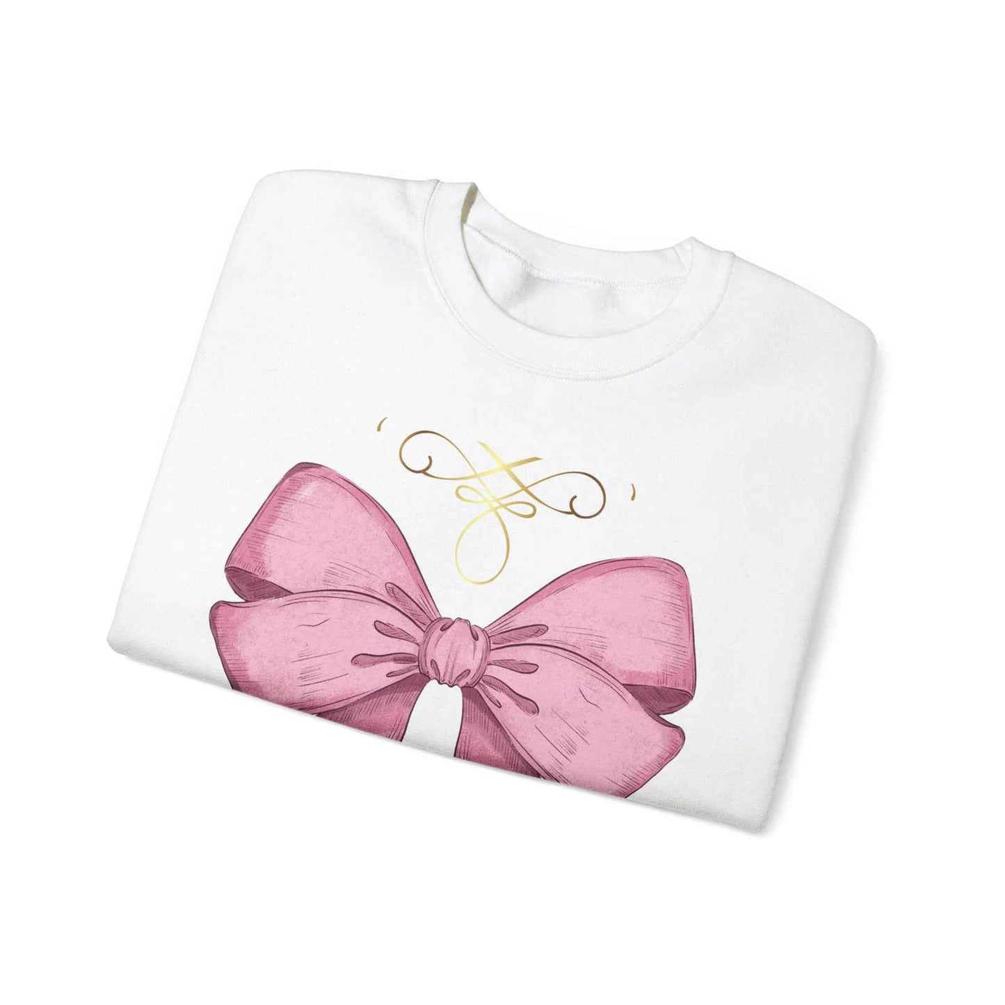 Cute Pink Bow Adult Sweatshirt Crewneck Women's Top