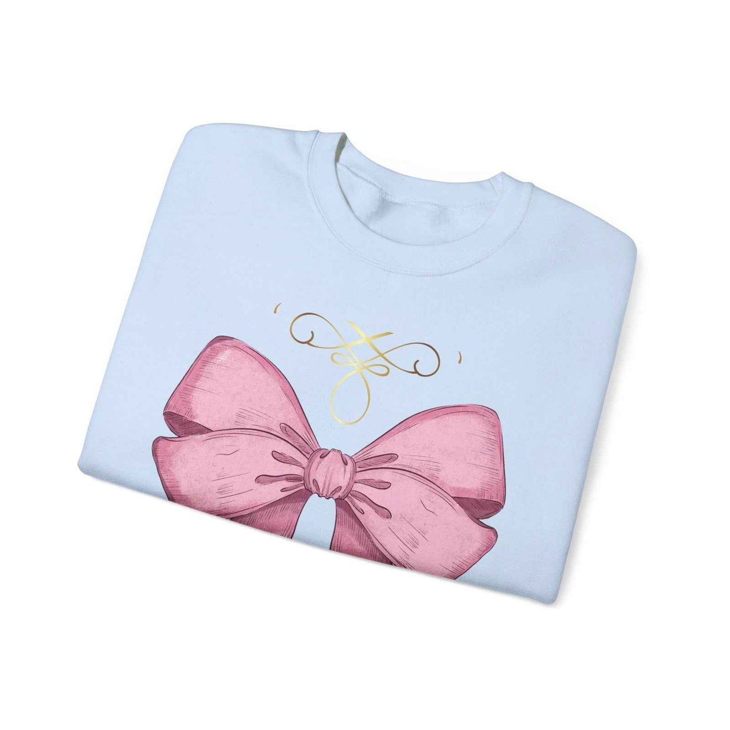 Cute Pink Bow Adult Sweatshirt Crewneck Women's Top
