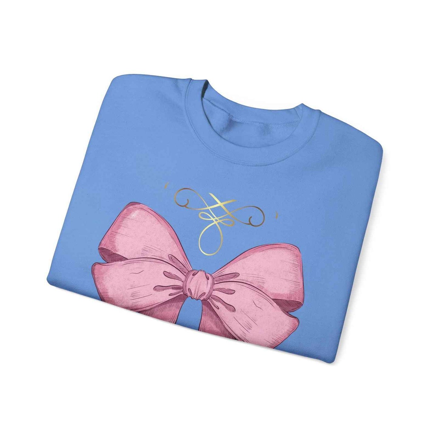 Cute Pink Bow Adult Sweatshirt Crewneck Women's Top