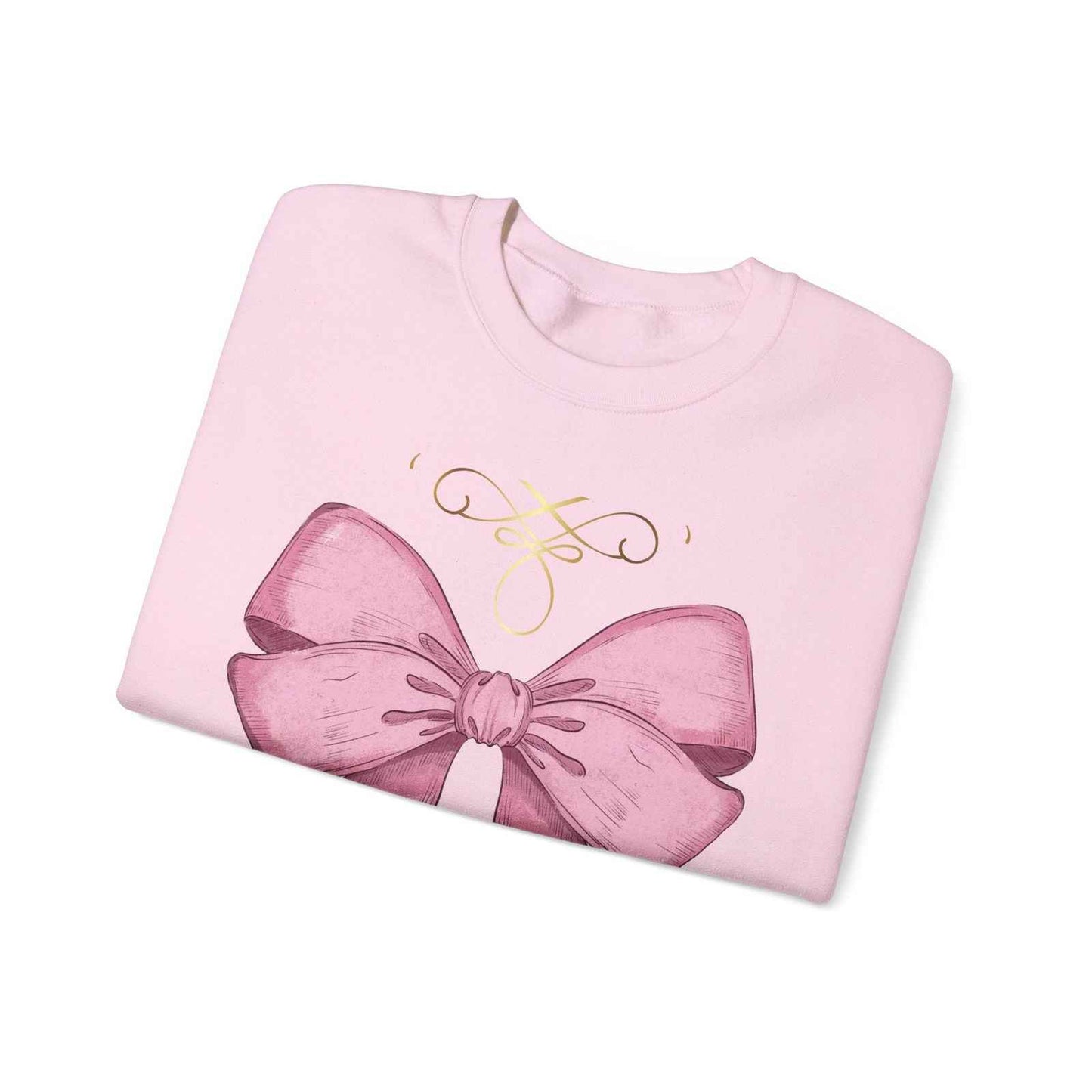 Cute Pink Bow Adult Sweatshirt Crewneck Women's Top