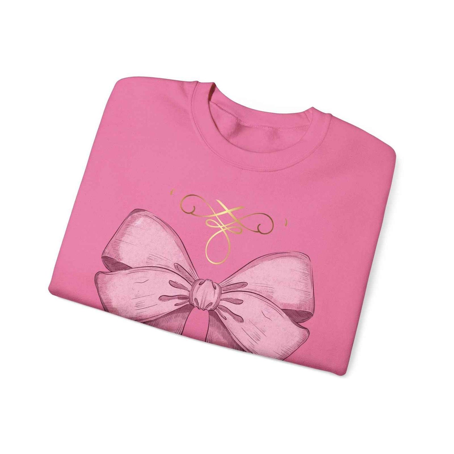 Cute Pink Bow Adult Sweatshirt Crewneck Women's Top