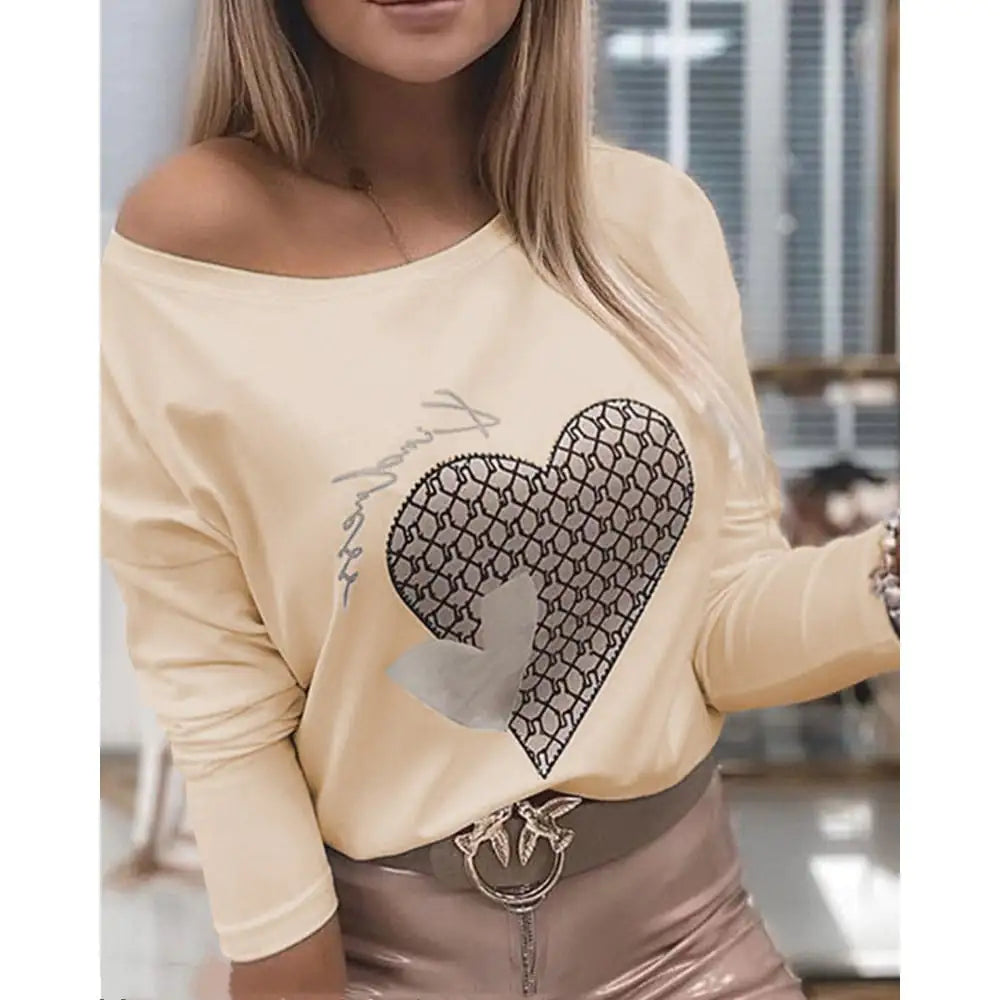 Spot Women's Off-the-Shoulder Long Sleeve Blouse