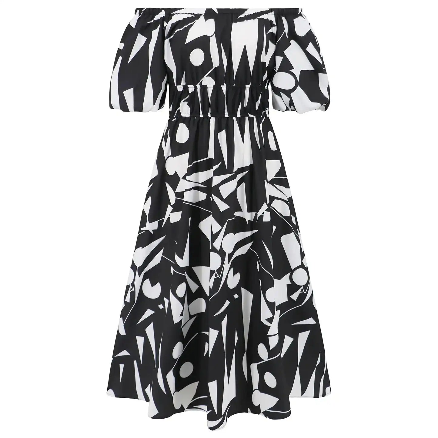 Sexy off Shoulder Bubble Sleeves Maxi Dress