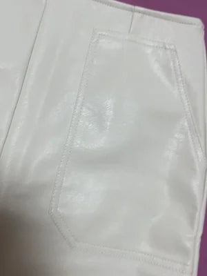 Slim Straight Faux Leather Skirt Women Chic Split Design Fashion - The Eggy's store