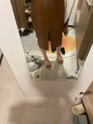 Slim Straight Faux Leather Skirt Women Chic Split Design Fashion - The Eggy's store