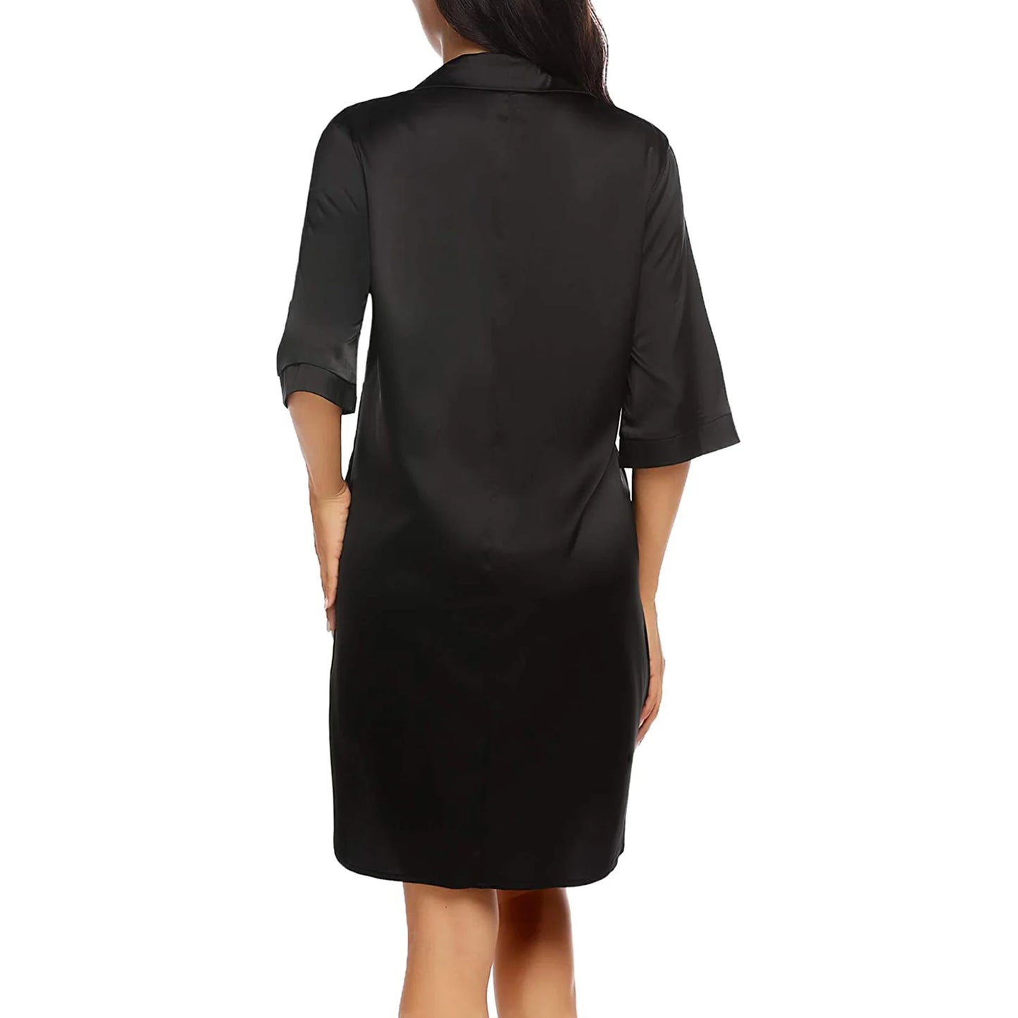 Women's Sleep Tops Sleepwear Solid Color Sleeping Shirt Half Sleeve Loose Nightshirt for Home Wear - The Eggy's store