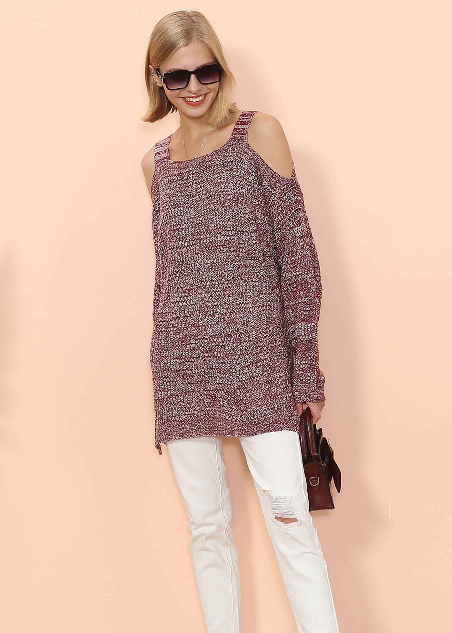 Cold Shoulder Oversized Sweater