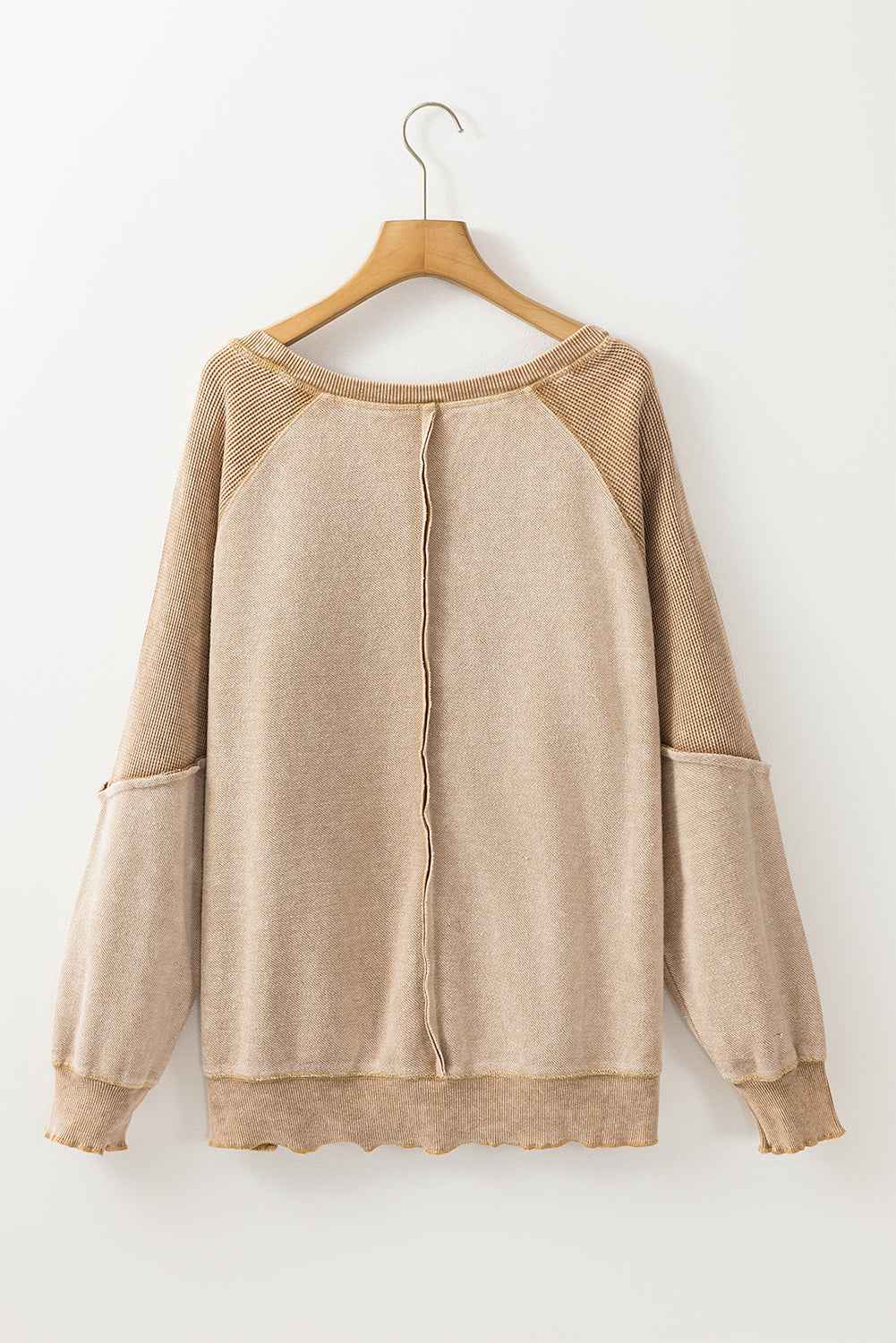 Jolie Waffle Exposed Seam Raglan Sweatshirt