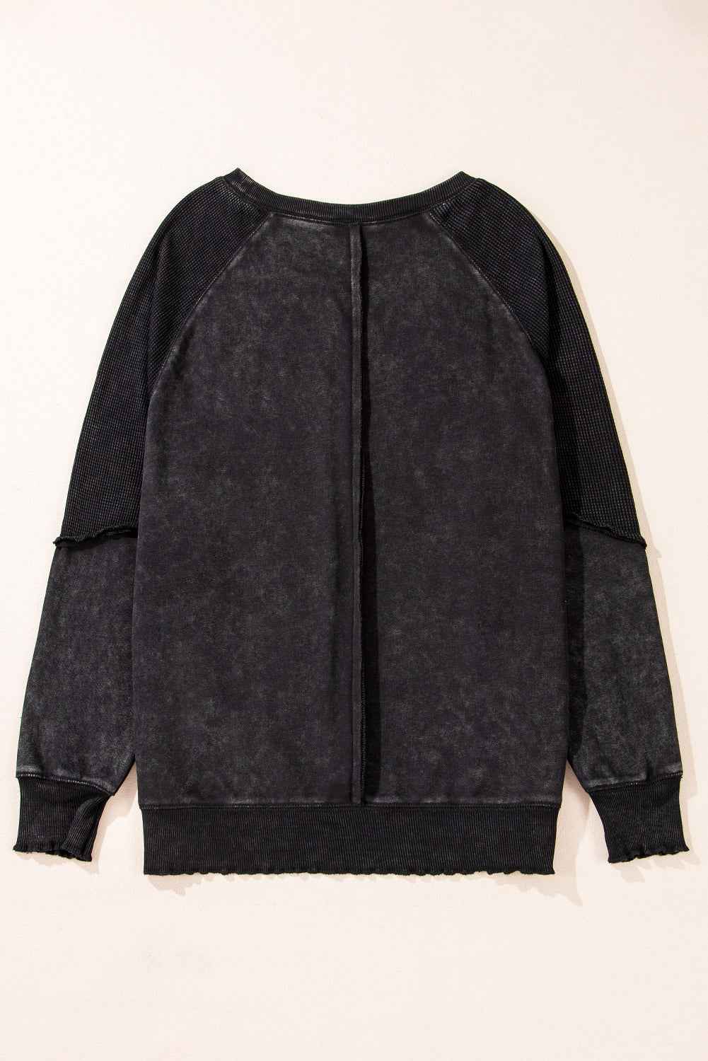 Jolie Waffle Exposed Seam Raglan Sweatshirt