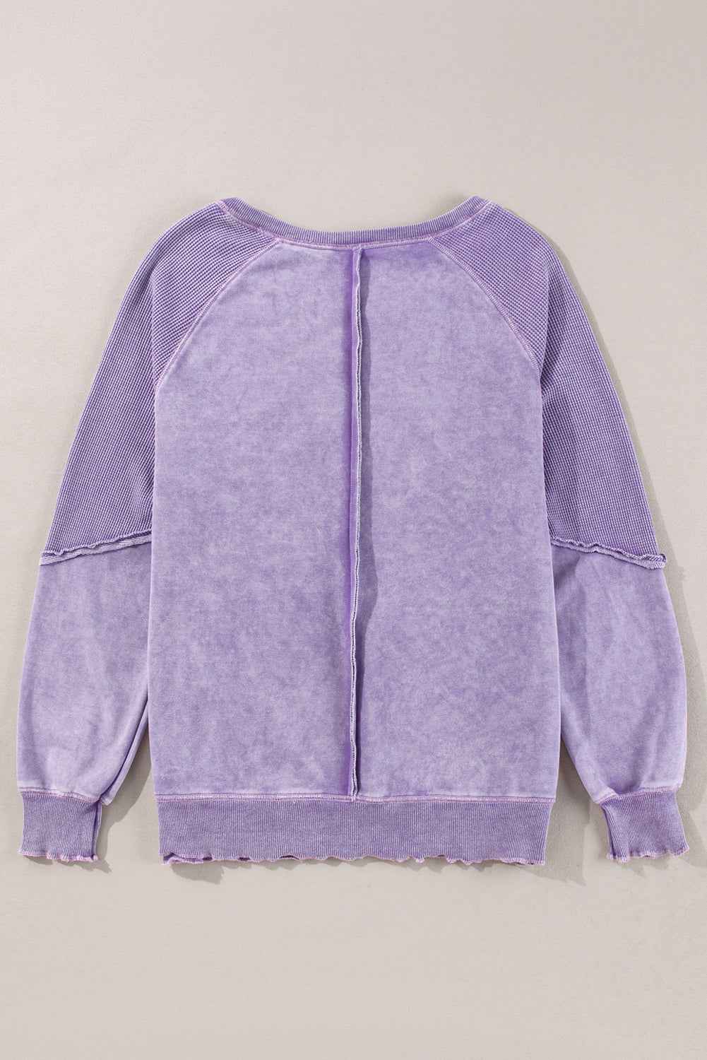 Jolie Waffle Exposed Seam Raglan Sweatshirt