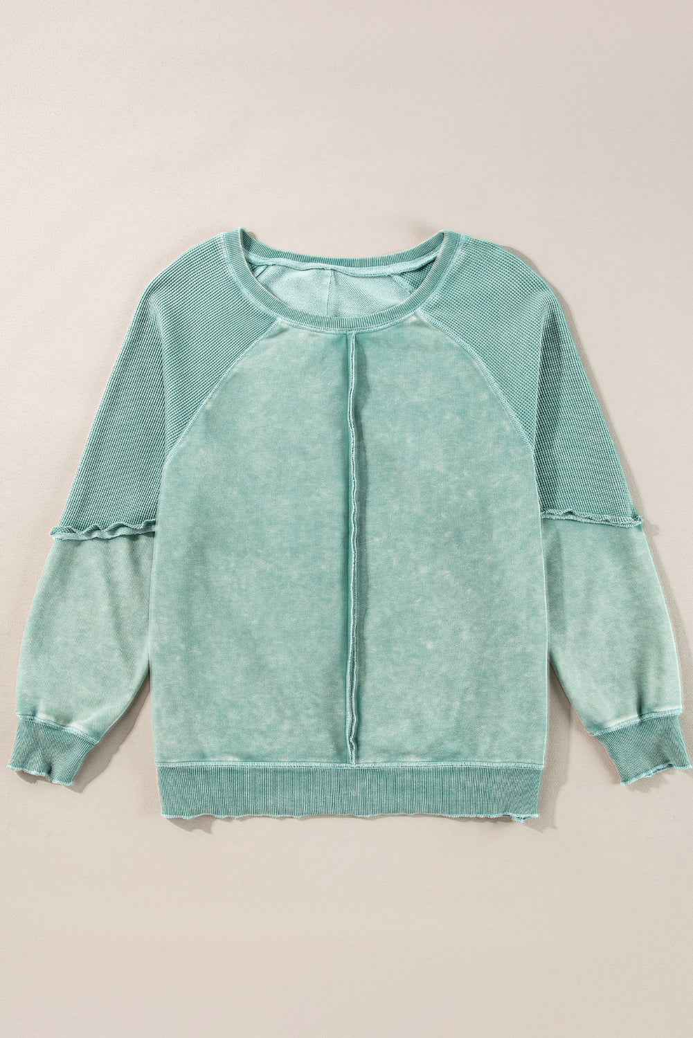 Jolie Waffle Exposed Seam Raglan Sweatshirt
