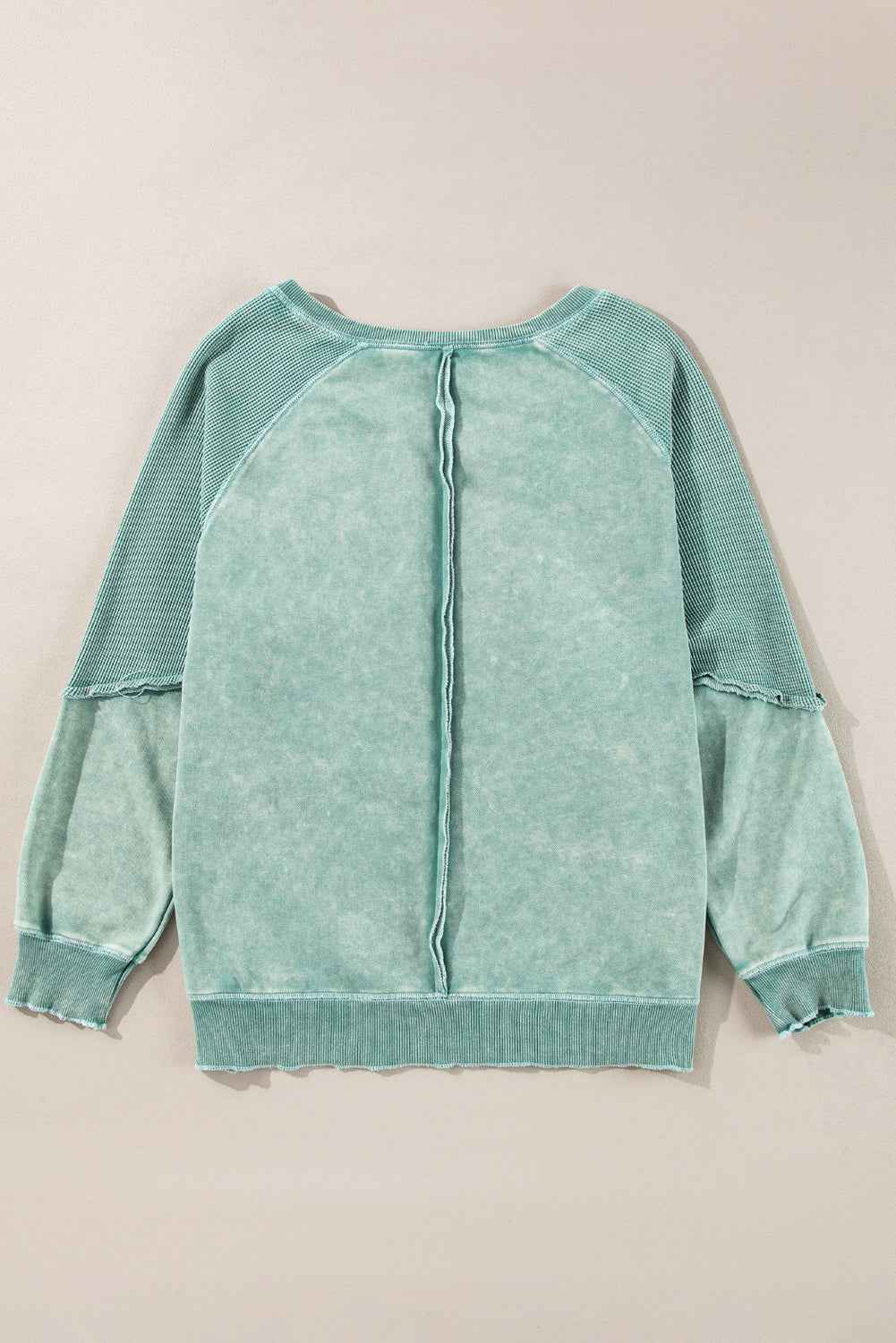 Jolie Waffle Exposed Seam Raglan Sweatshirt
