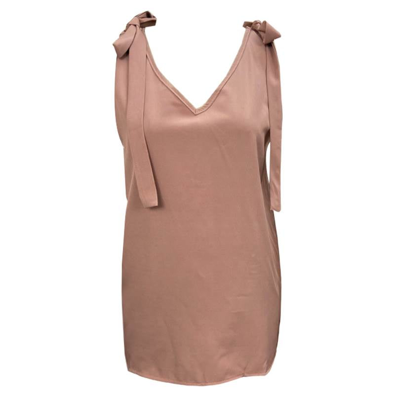 Minimalist V Neck Women's Top - Summer Sleeveless Solid Color Deep V Neck Open Back Design - The Eggy's store