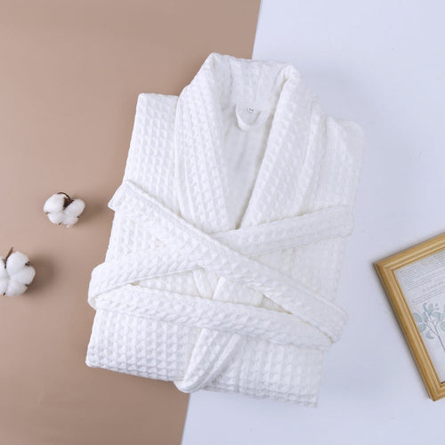 Unisex Thick Long Robe – 100% Cotton Double Waffle