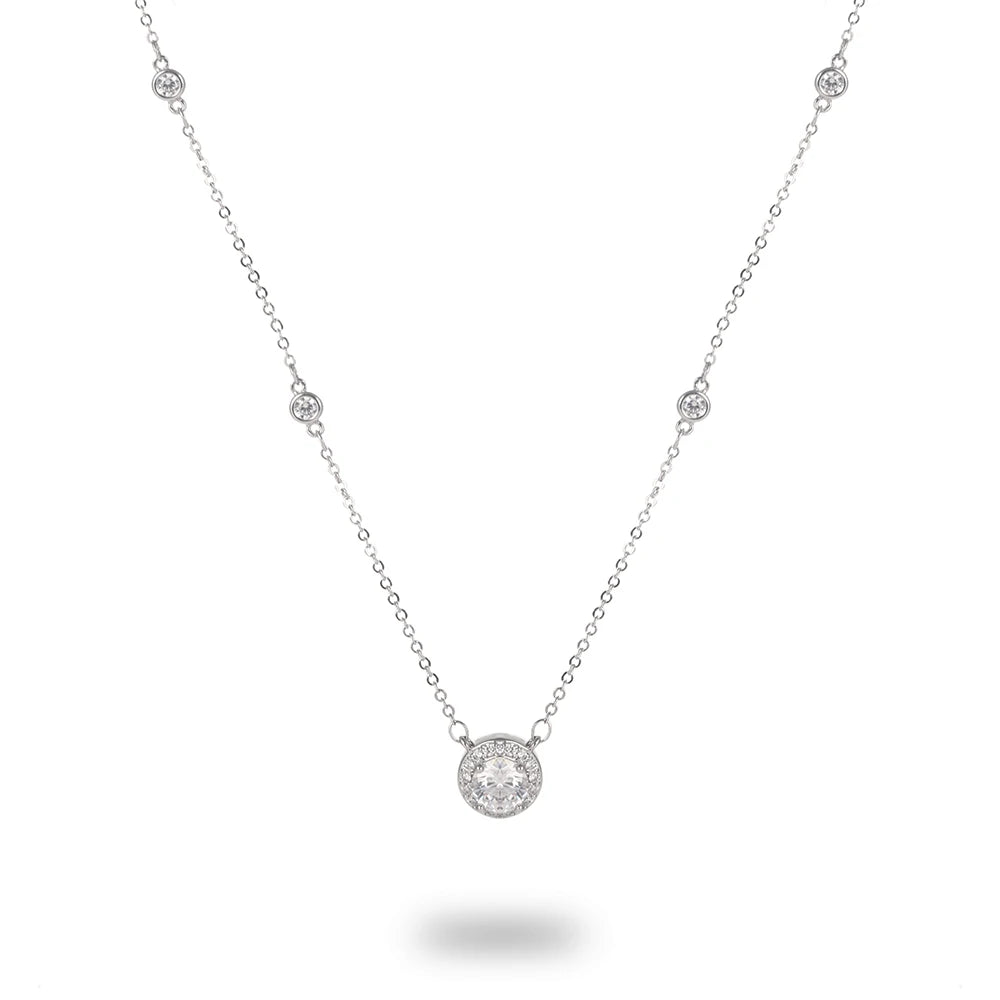 1CT Moissanite Necklace for Women Certified 925 Sterling Silver Sparkling Lab Diamond Pendant Chain Party Jewelry GRA USA Stock - The Eggy's store