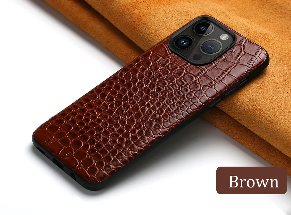 Genuine Leather iPhone Case for Apple iPhone 14 13 12 11 Pro Max Mini X XR XS 6S 7 8 SE 2020 Back Cover - The Eggy's store