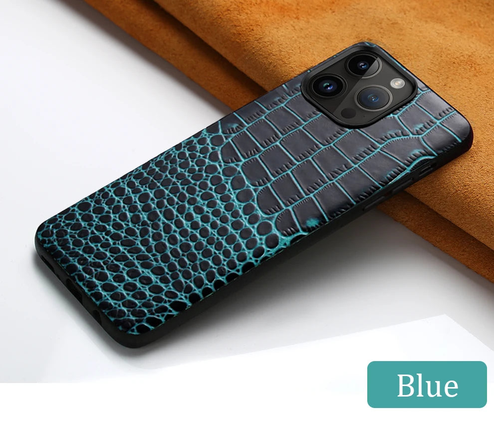 Genuine Leather iPhone Case for Apple iPhone 14 13 12 11 Pro Max Mini X XR XS 6S 7 8 SE 2020 Back Cover - The Eggy's store