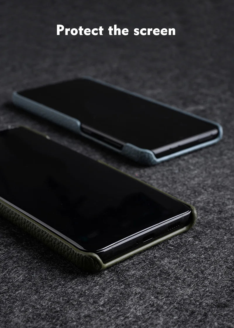 Premium Leather Phone Case for Samsung Galaxy S23 S22 Ultra 21 Plus 5G - Luxury Genuine Cowhide Business Cover - The Eggy's store