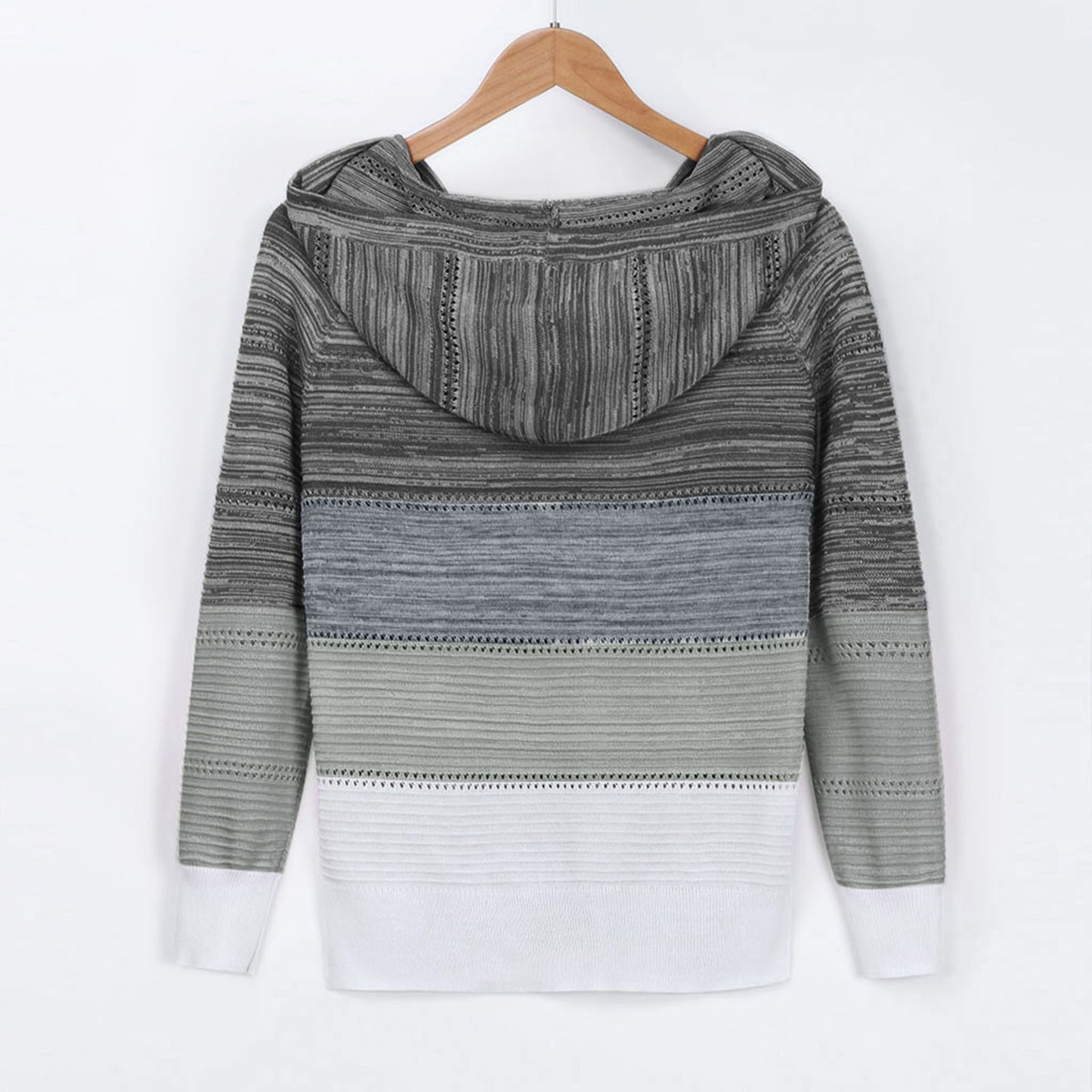 Plus Size 5XL Autumn Winter Women's Pullover Fashion Patchwork Long Sleeve Knit Sweater Tops Women Crochet Hollow Hooded Sweater - The Eggy's store