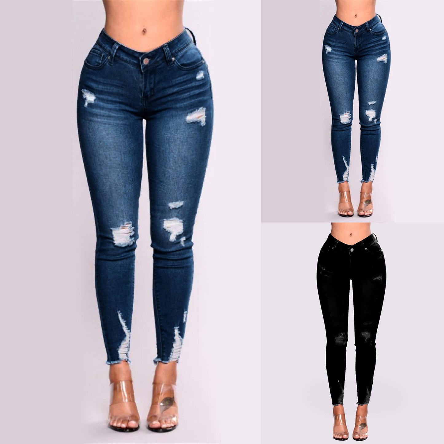 Women's Skinny Ripped Jeans - Slim Denim Pants for Women - The Eggy's store