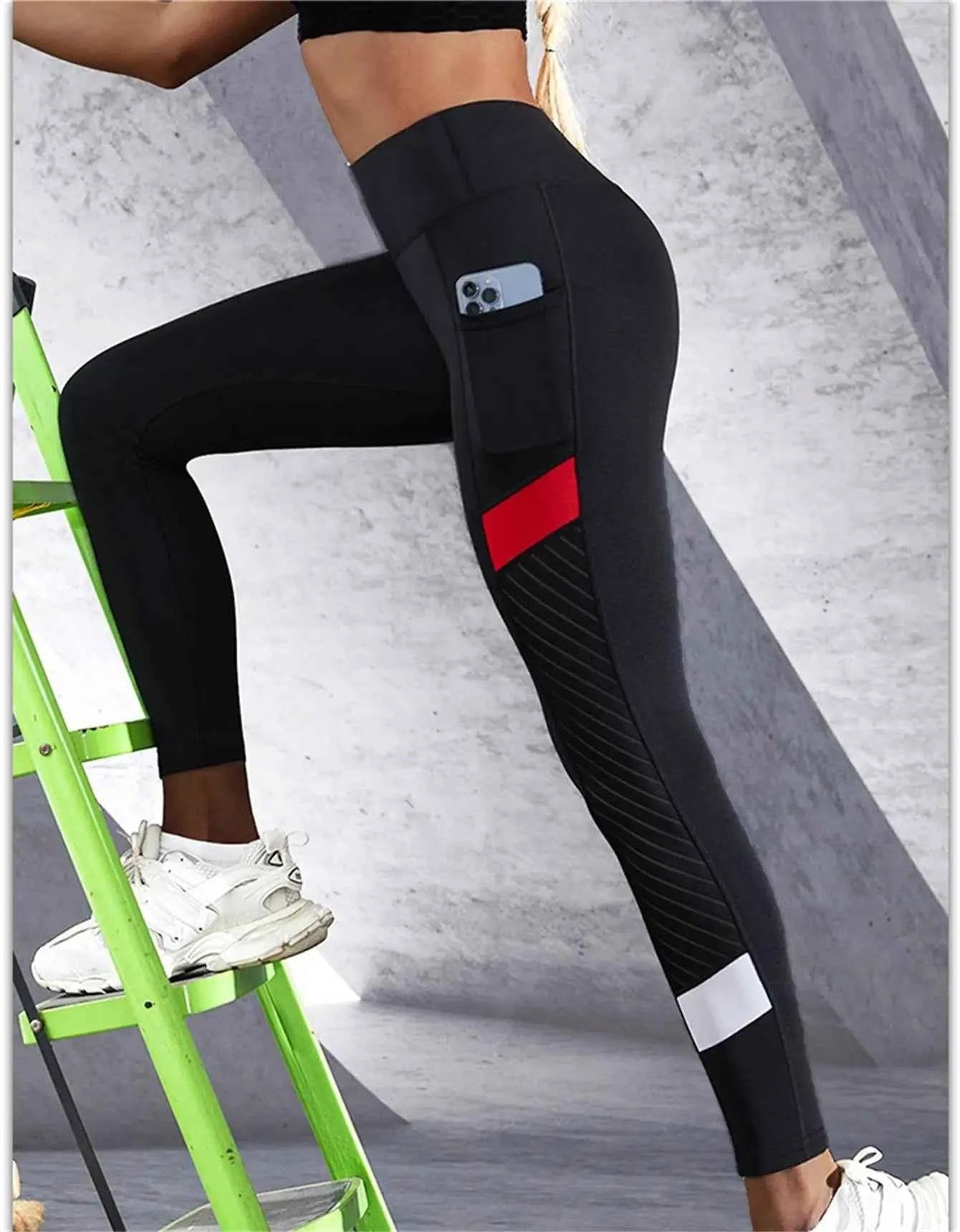 Colorblocked Mesh High Waist Leggings