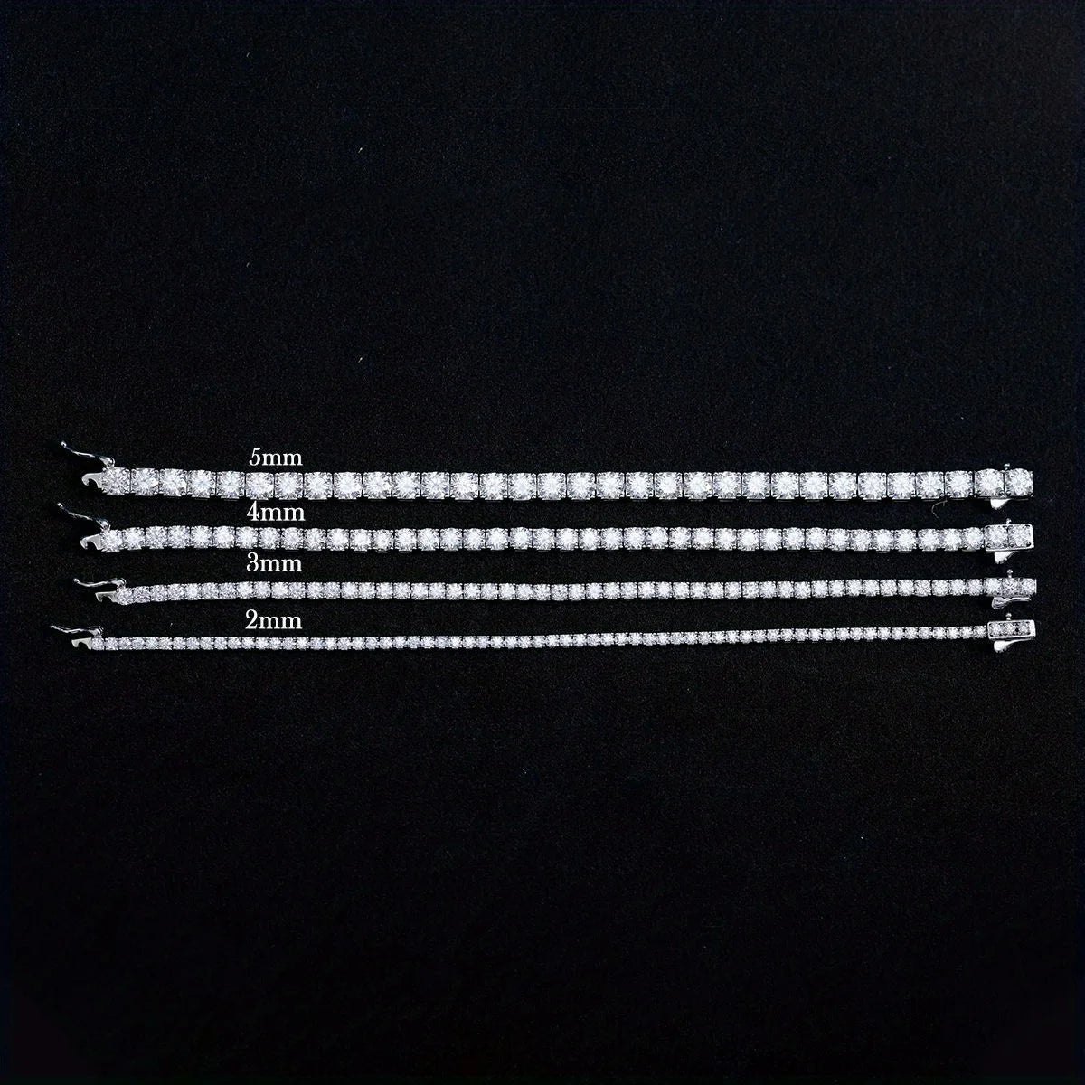 S925 Sterling Silver Moissanite Tennis Bracelet – Hypoallergenic Fine Jewelry