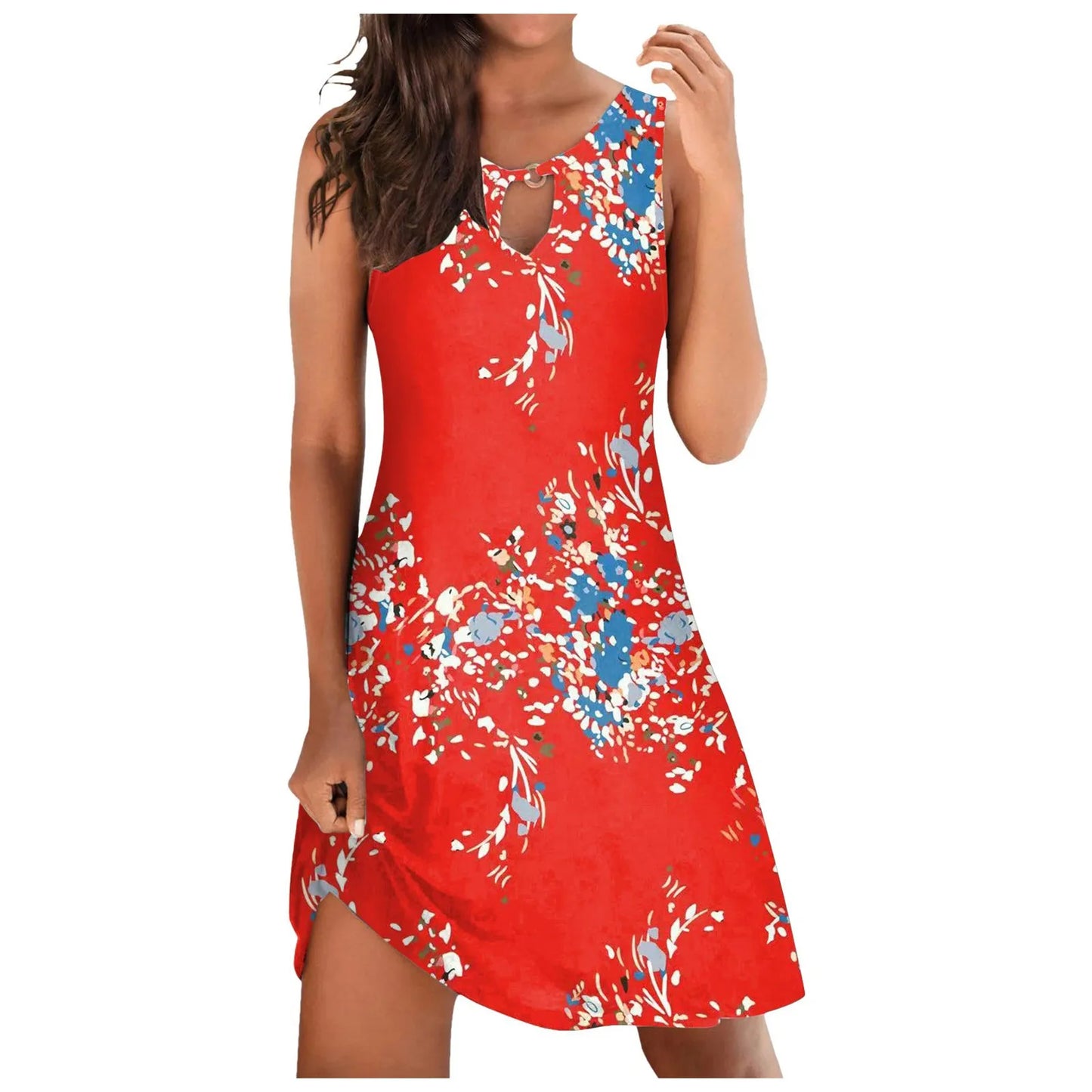 Women Plus Size Summer Beach Dress - Fashion Stripe Sleeveless Backless - The Eggy's store