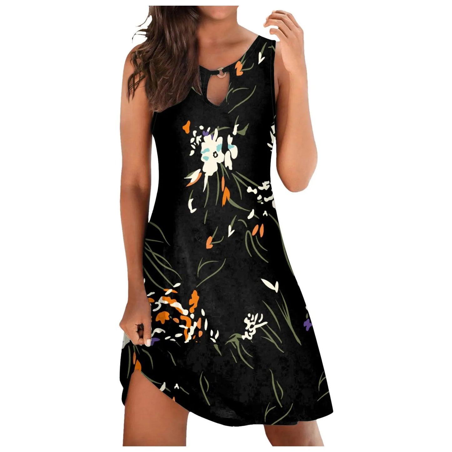 Women Plus Size Summer Beach Dress - Fashion Stripe Sleeveless Backless - The Eggy's store