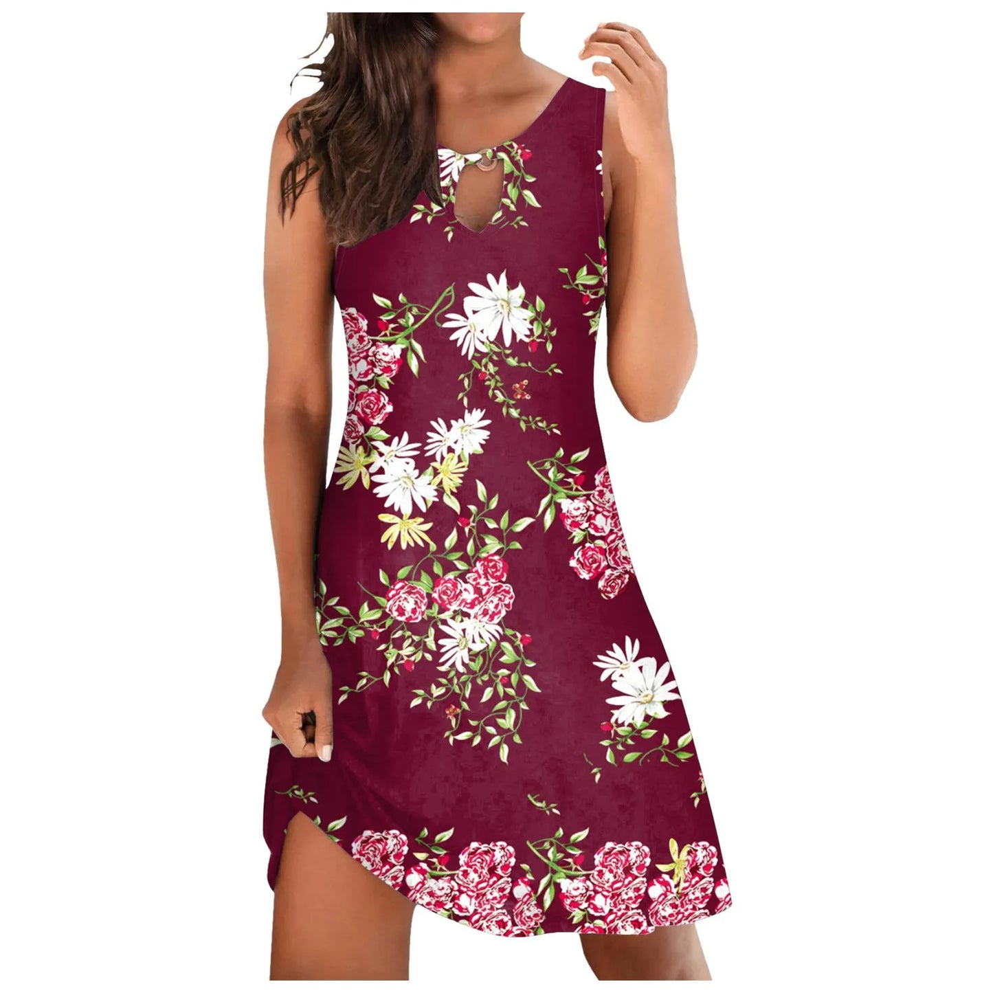 Women Plus Size Summer Beach Dress - Fashion Stripe Sleeveless Backless - The Eggy's store