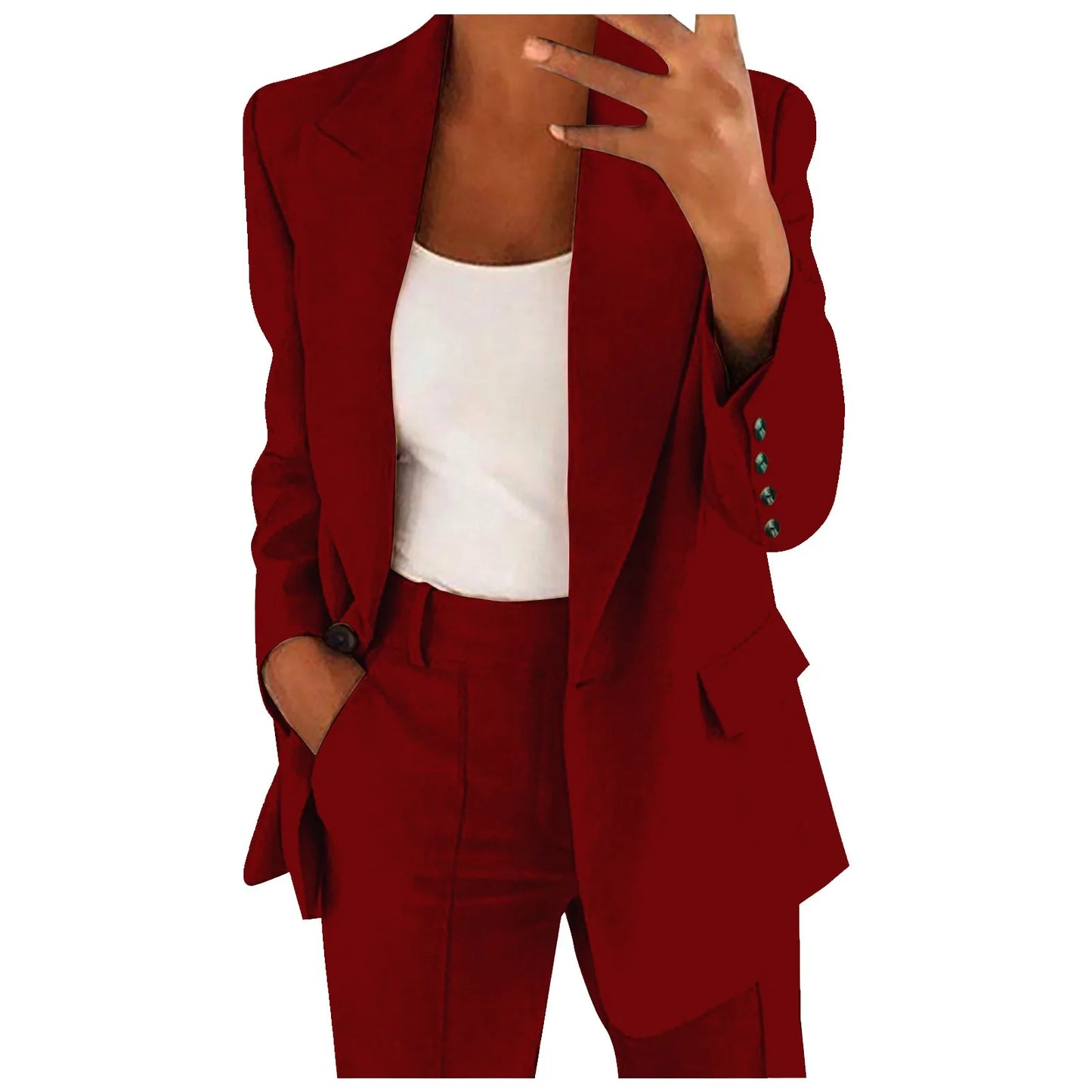 Women's Slim Fit Workwear Blazer Coat – Button Down Office Jacket